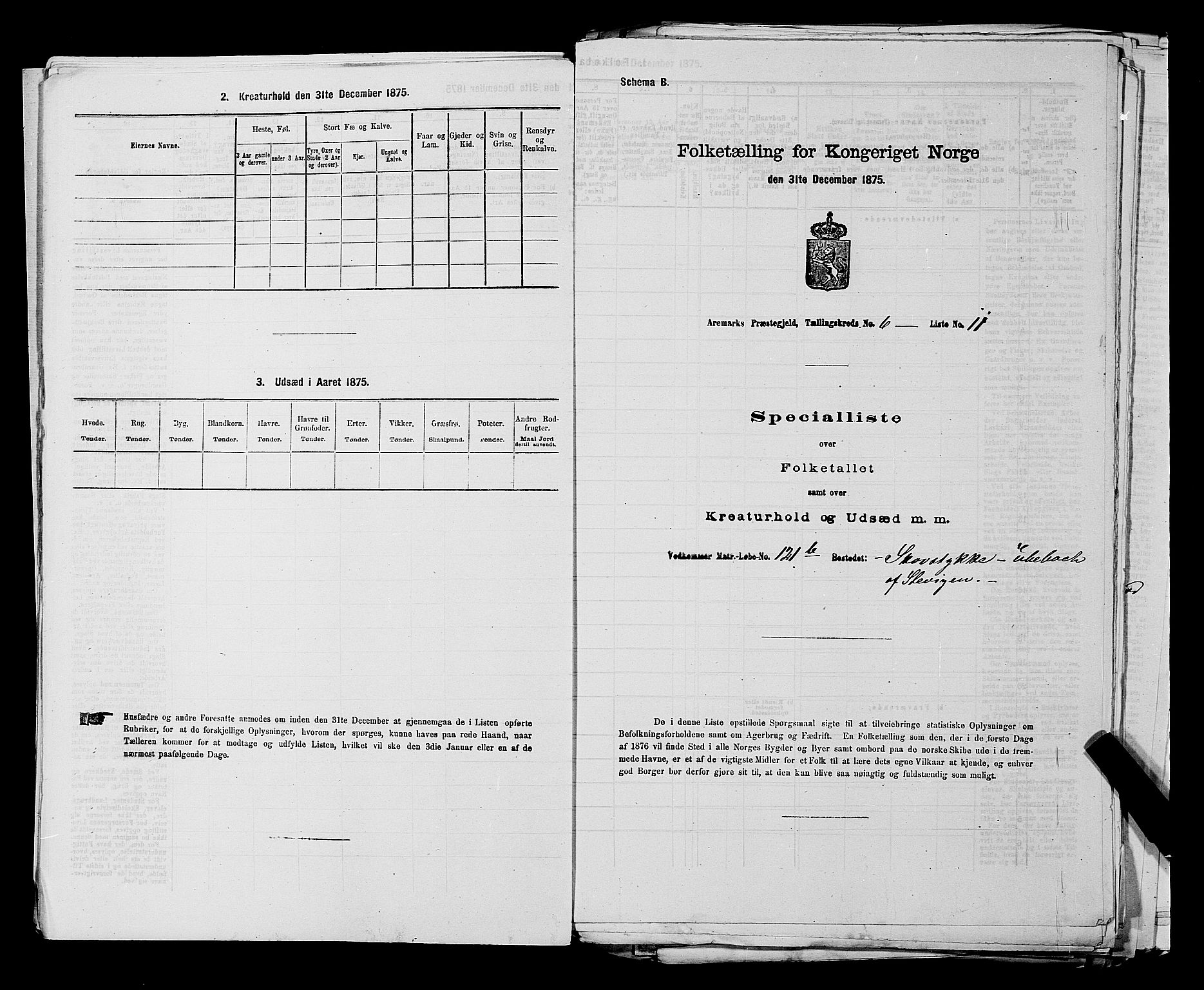 RA, 1875 census for 0118P Aremark, 1875, p. 840