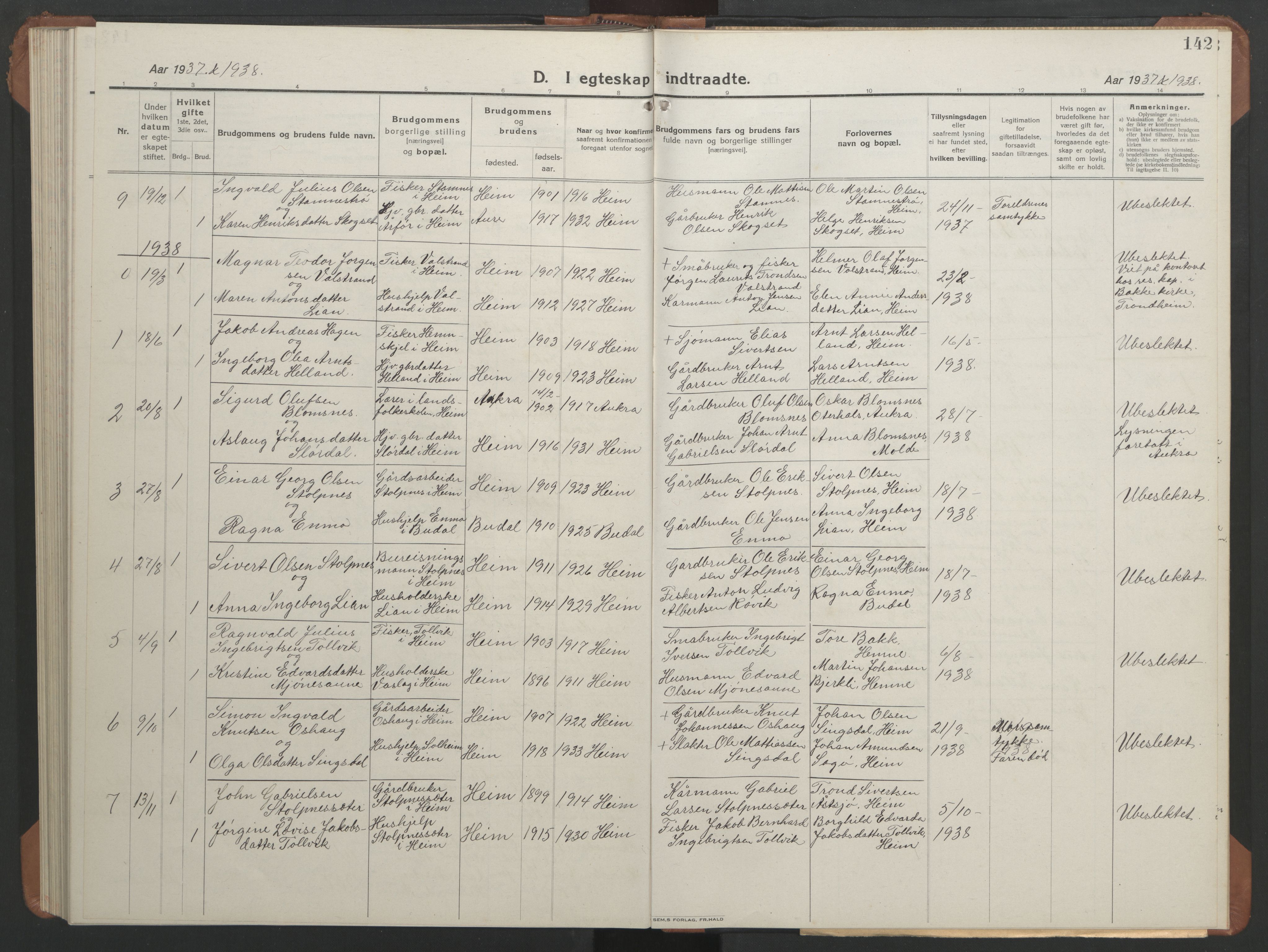 Ministerialprotokoller, klokkerbøker og fødselsregistre - Sør-Trøndelag, SAT/A-1456/633/L0521: Parish register (copy) no. 633C03, 1921-1946, p. 134