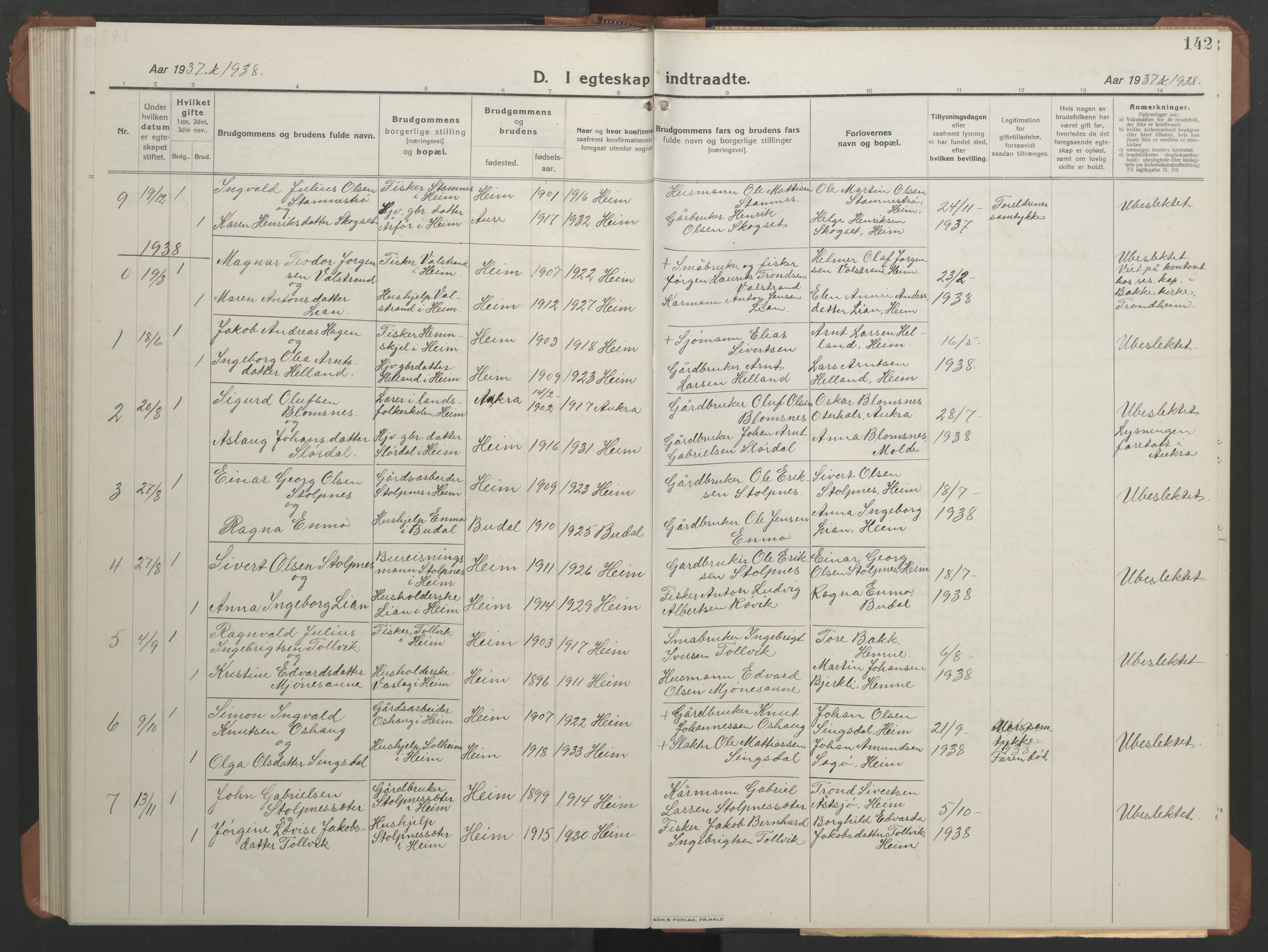 Ministerialprotokoller, klokkerbøker og fødselsregistre - Sør-Trøndelag, AV/SAT-A-1456/633/L0521: Parish register (copy) no. 633C03, 1921-1946, p. 134