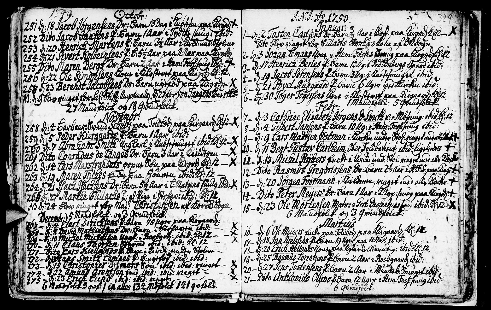 Nykirken Sokneprestembete, SAB/A-77101/H/Haa/L0009: Parish register (official) no. A 9, 1689-1759, p. 329