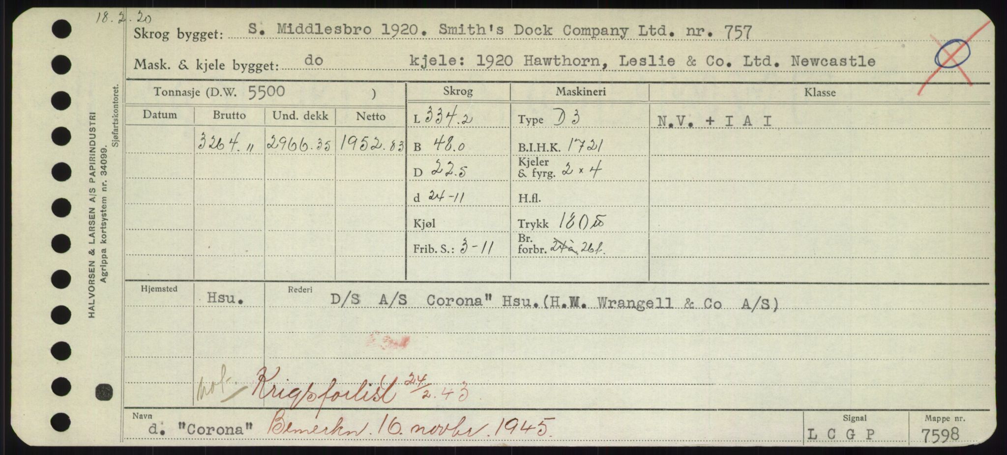 Sjøfartsdirektoratet med forløpere, Skipsmålingen, AV/RA-S-1627/H/Hd/L0008: Fartøy, C-D, p. 235