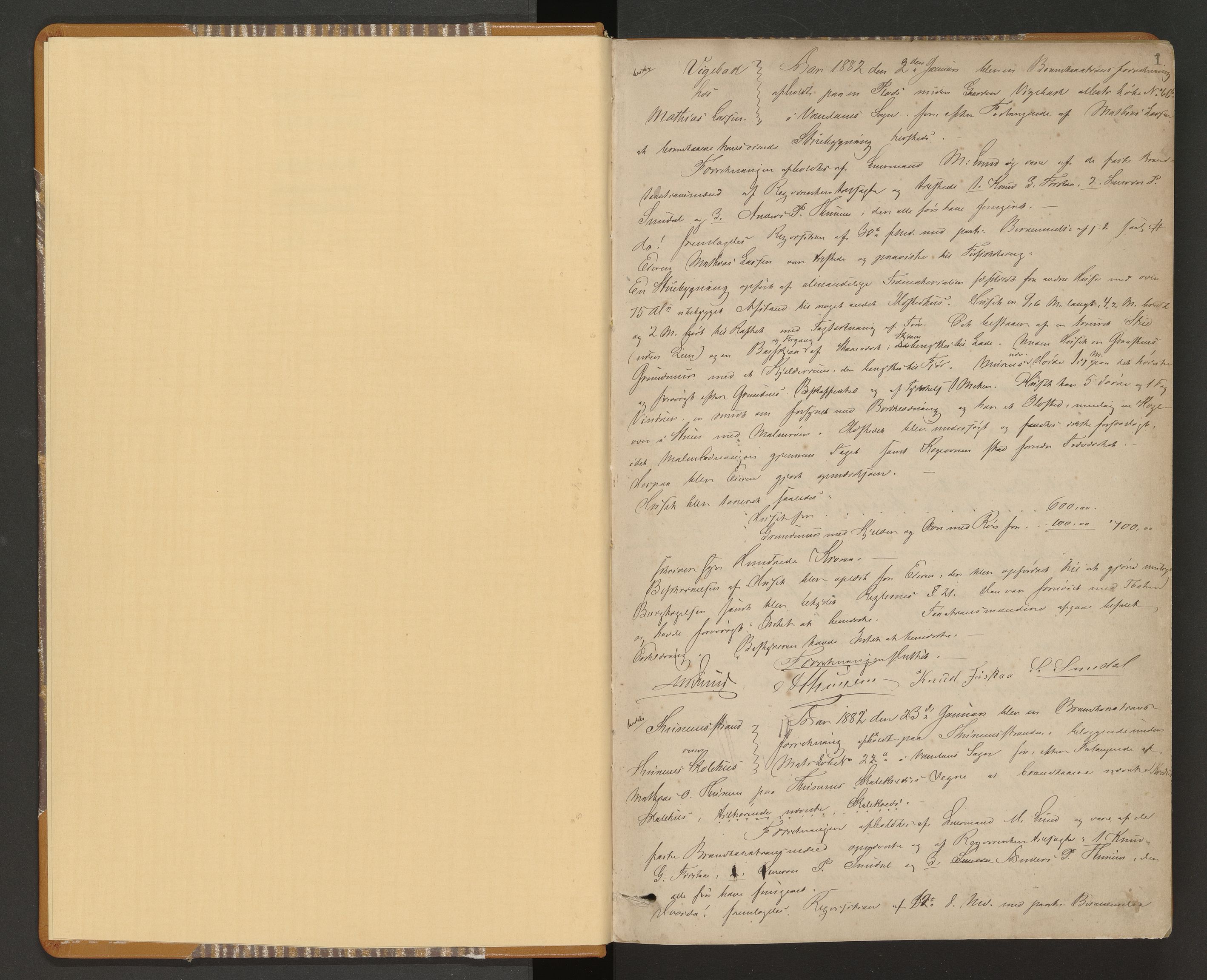 Norges Brannkasse Vanylven, AV/SAT-A-5486/F/Fa/L0002: Branntakstprotokoll, 1882-1955, p. 1a