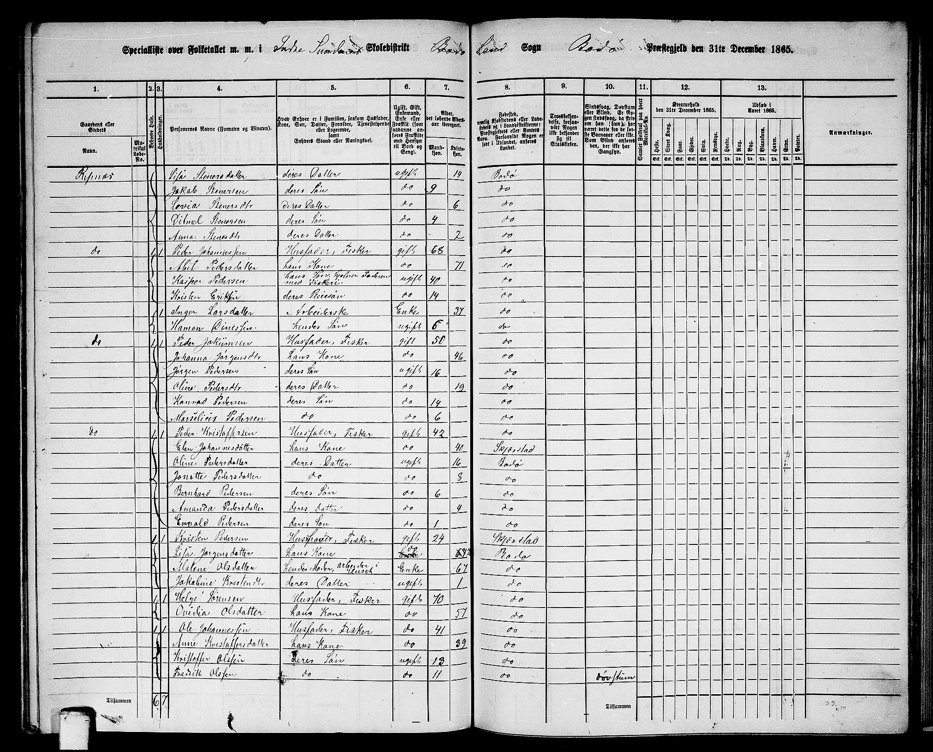 RA, 1865 census for Bodø/Bodø, 1865, p. 112