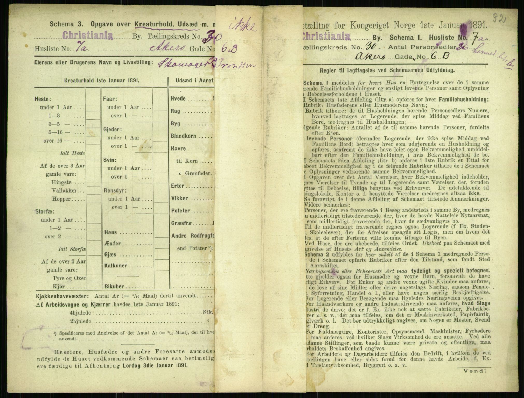 RA, 1891 census for 0301 Kristiania, 1891, p. 15545