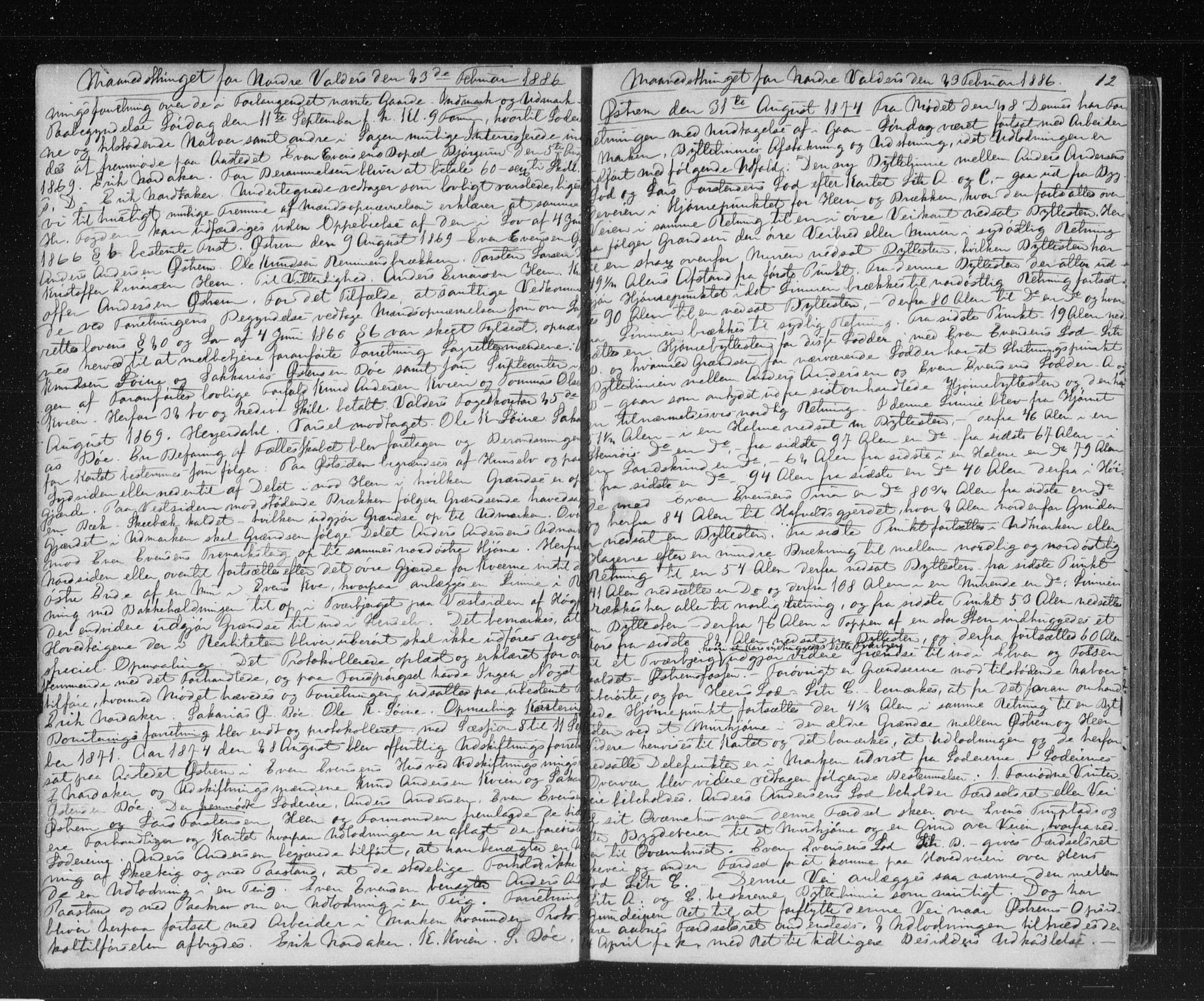 Valdres sorenskriveri, AV/SAH-TING-016/H/Hb/Hba/L0018: Mortgage book no. 18, 1886-1888, p. 12