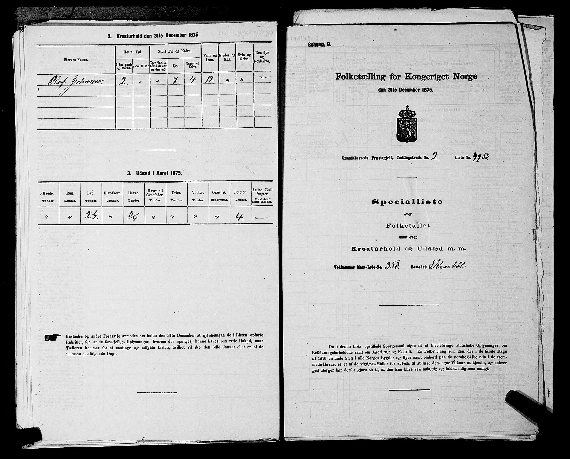 SAKO, 1875 census for 0824P Gransherad, 1875, p. 357