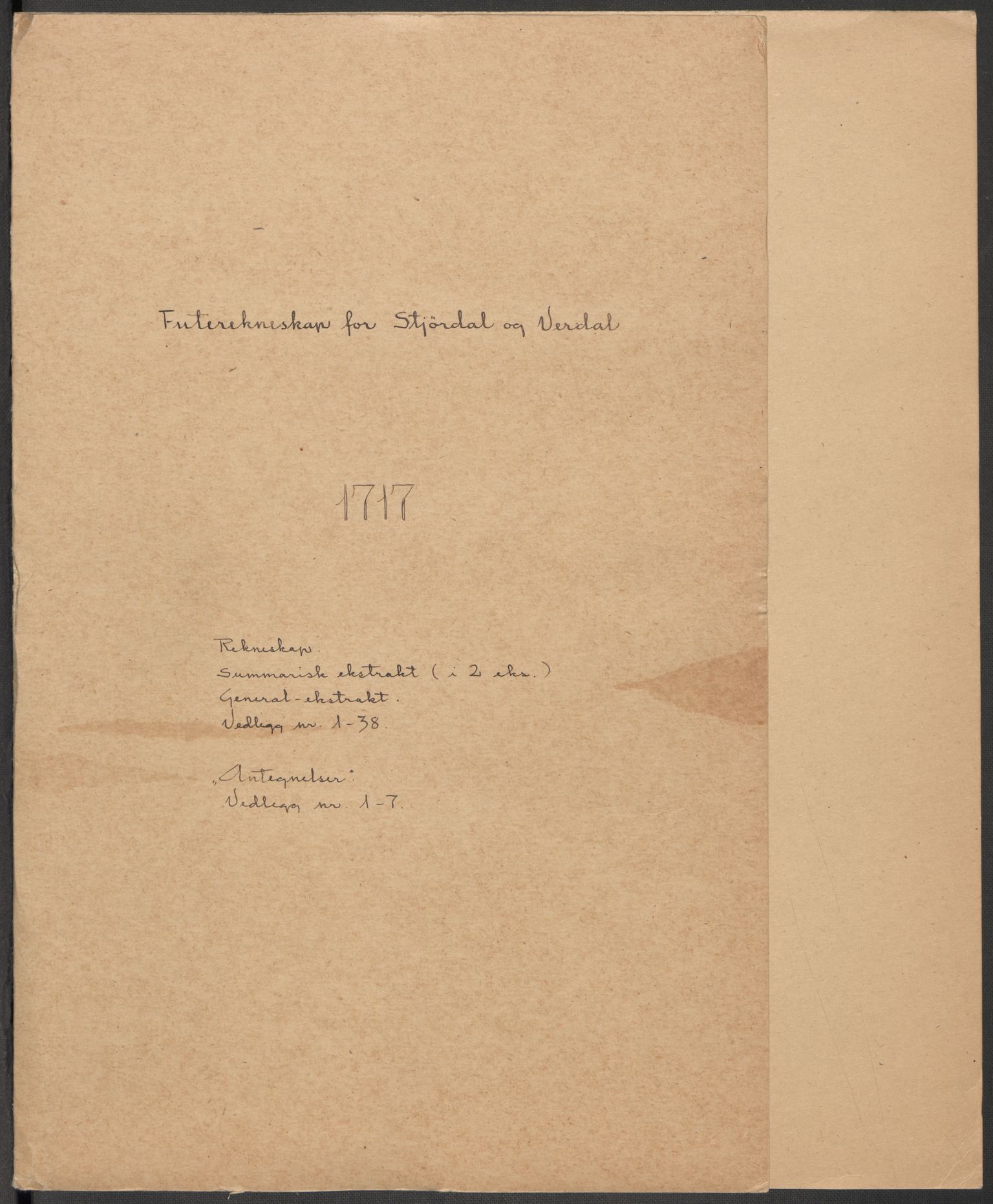 Rentekammeret inntil 1814, Reviderte regnskaper, Fogderegnskap, RA/EA-4092/R62/L4207: Fogderegnskap Stjørdal og Verdal, 1717, p. 2