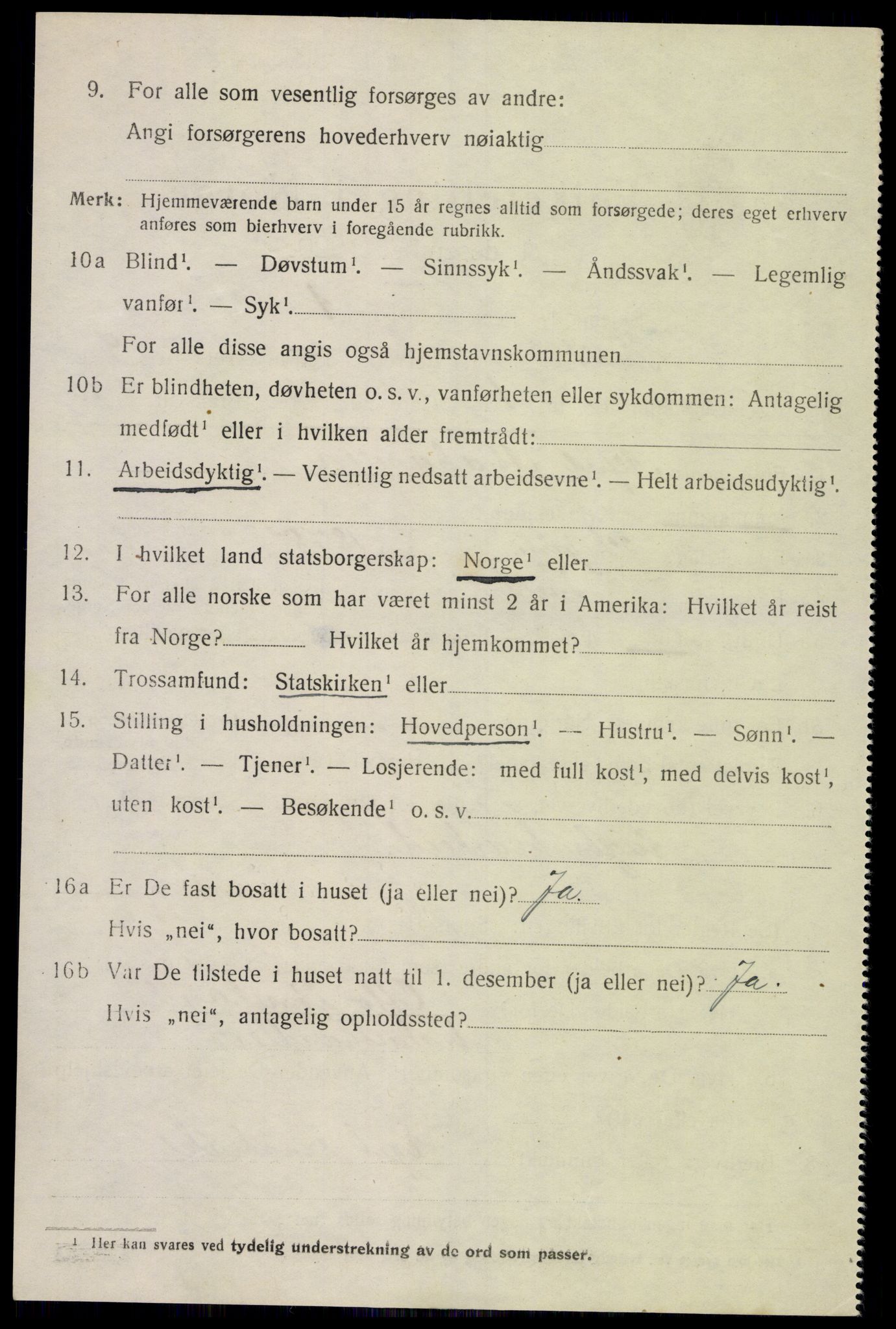 SAK, 1920 census for Tveit, 1920, p. 3869