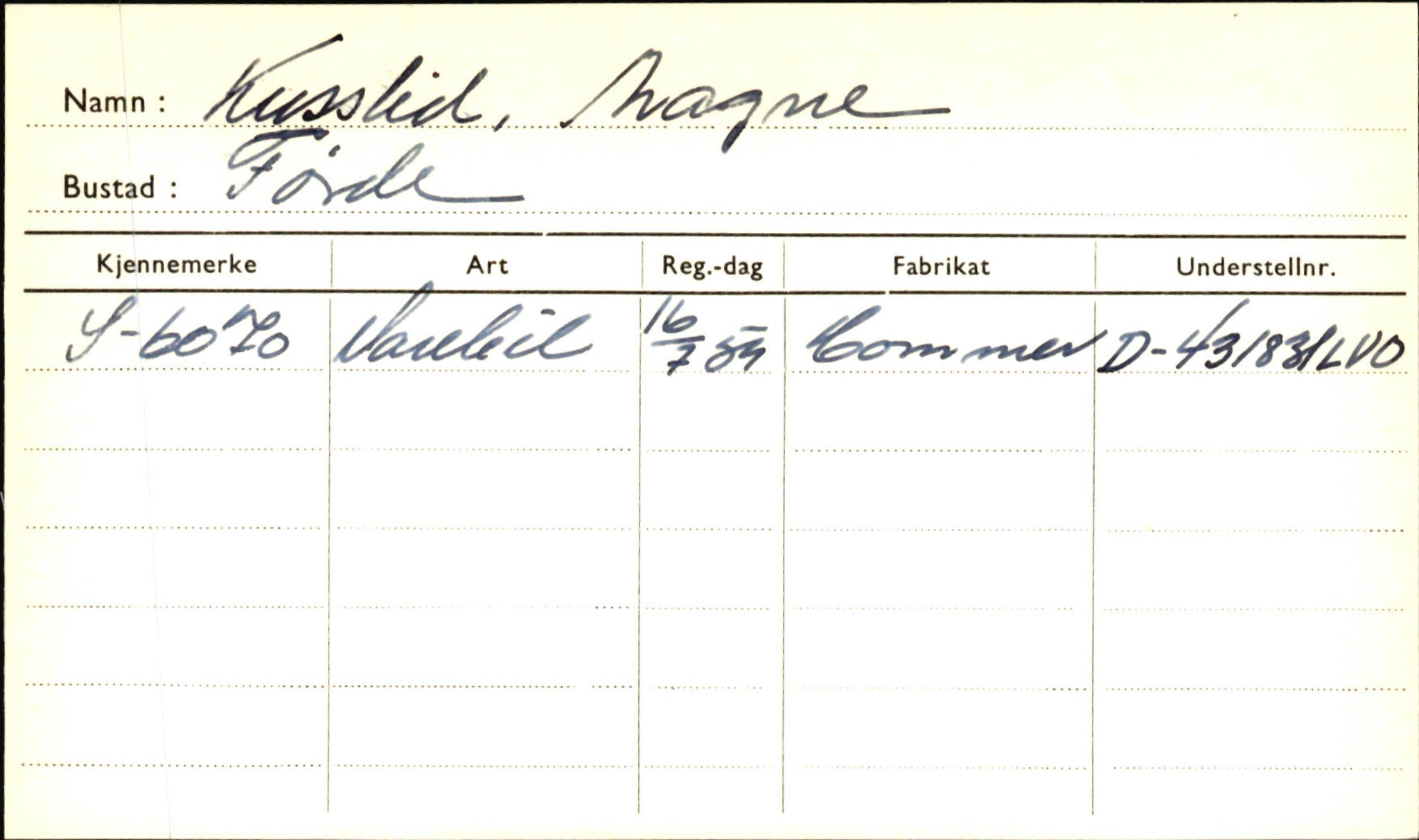 Statens vegvesen, Sogn og Fjordane vegkontor, AV/SAB-A-5301/4/F/L0001B: Eigarregister Fjordane til 1.6.1961, 1930-1961, p. 269