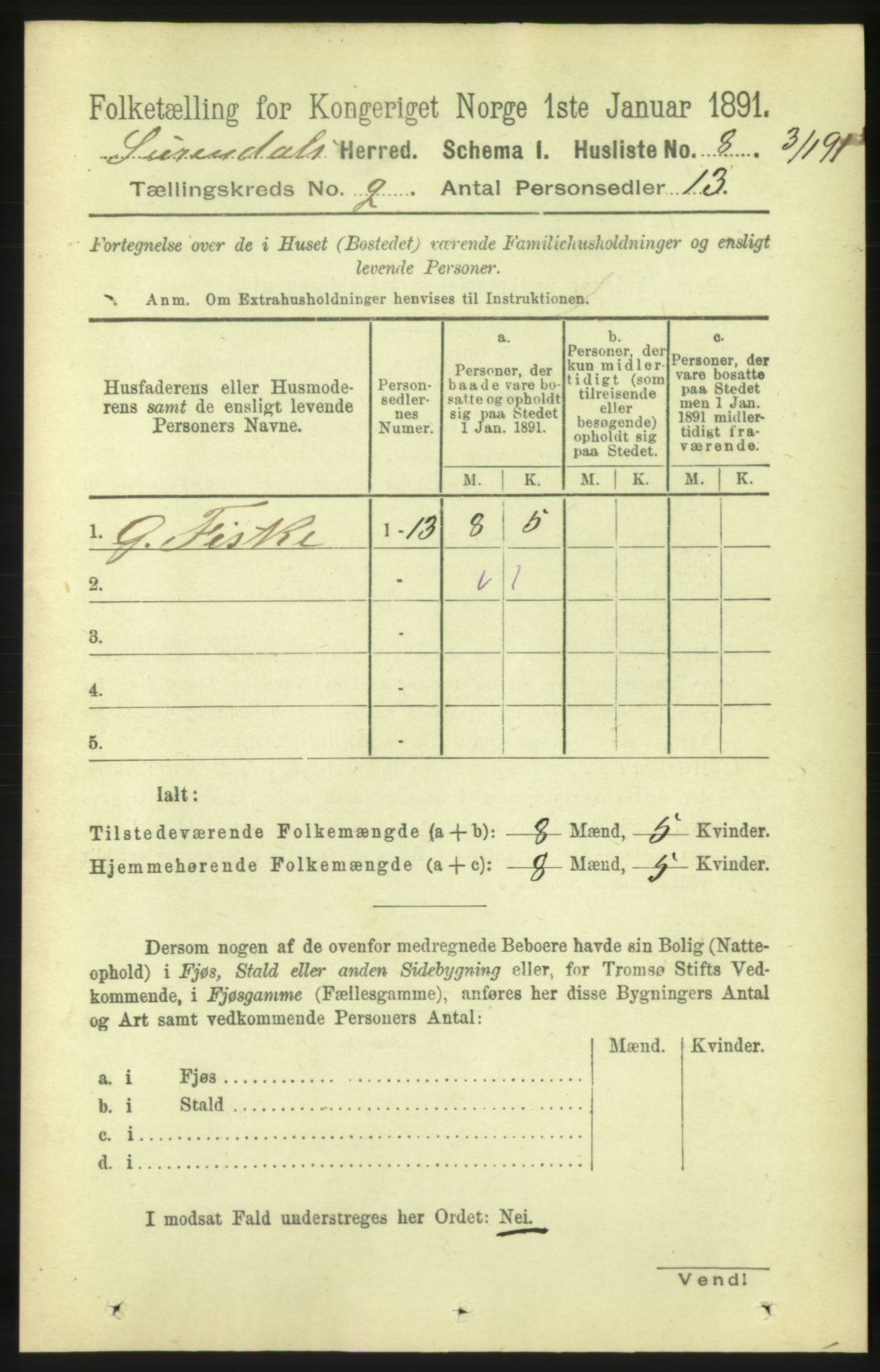 RA, 1891 census for 1566 Surnadal, 1891, p. 478