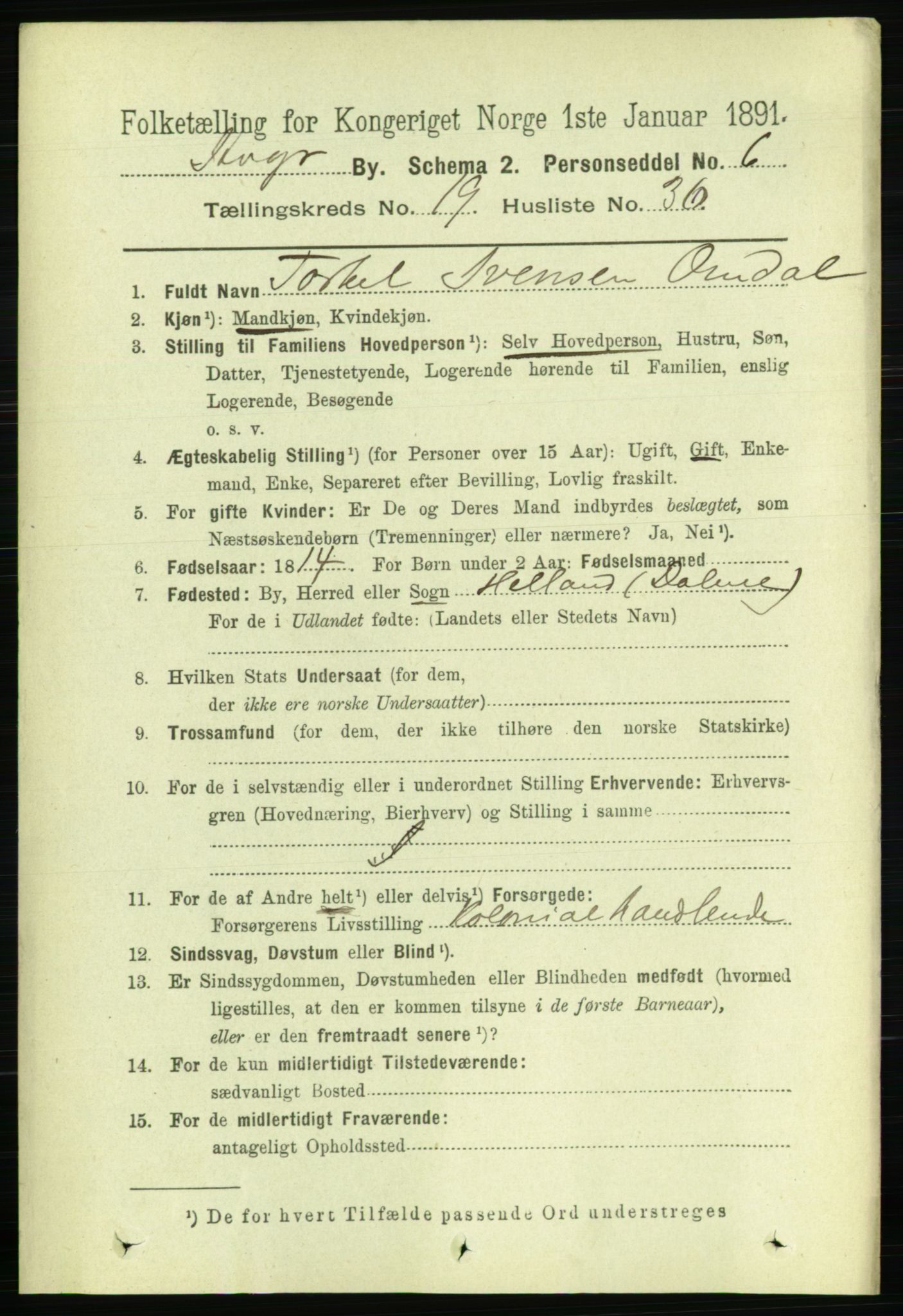 RA, 1891 census for 1103 Stavanger, 1891, p. 22860