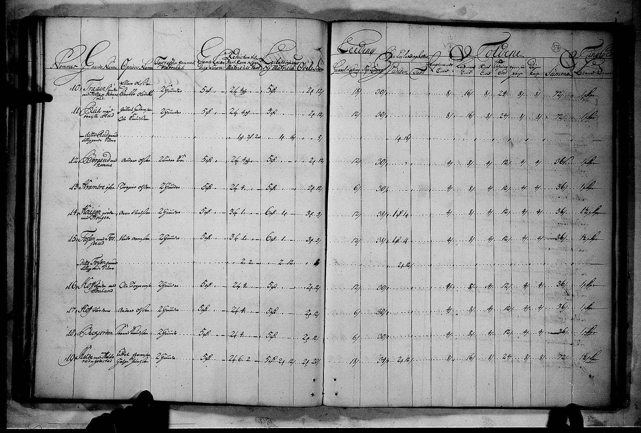 Rentekammeret inntil 1814, Realistisk ordnet avdeling, AV/RA-EA-4070/N/Nb/Nbf/L0114: Numedal og Sandsvær matrikkelprotokoll, 1723, p. 56b-57a