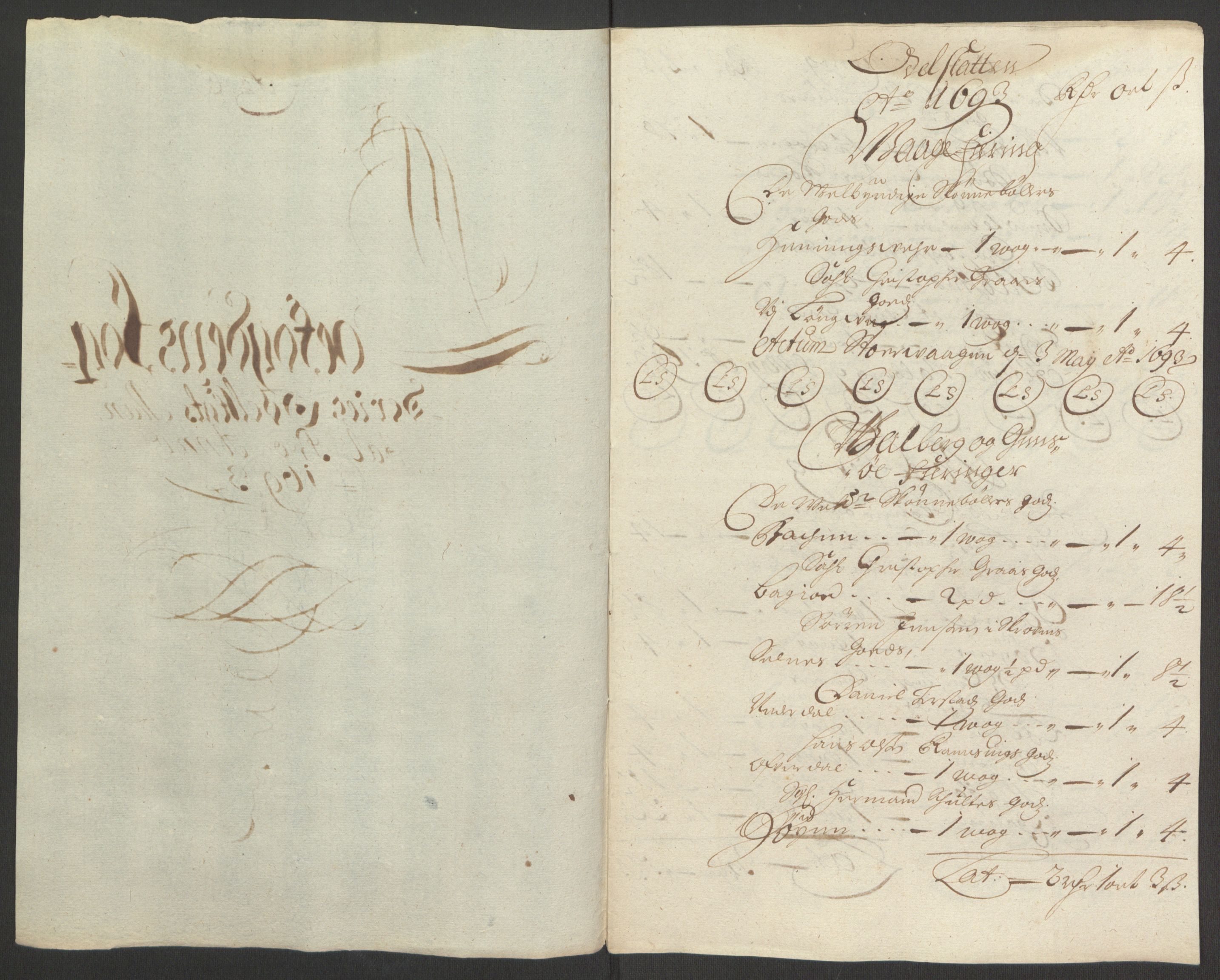 Rentekammeret inntil 1814, Reviderte regnskaper, Fogderegnskap, RA/EA-4092/R67/L4675: Fogderegnskap Vesterålen, Andenes og Lofoten, 1691-1693, p. 254