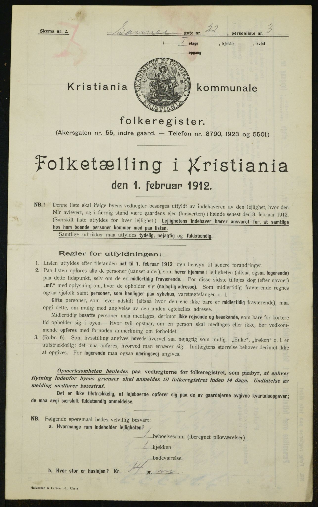 OBA, Municipal Census 1912 for Kristiania, 1912, p. 76015