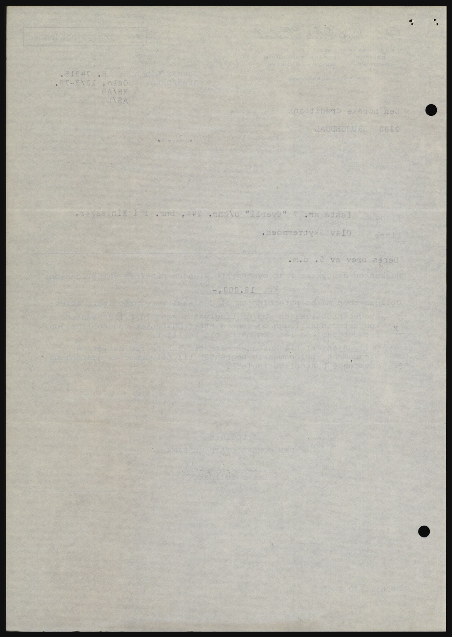 Nord-Hedmark sorenskriveri, SAH/TING-012/H/Hc/L0033: Mortgage book no. 33, 1970-1970, Diary no: : 1374/1970