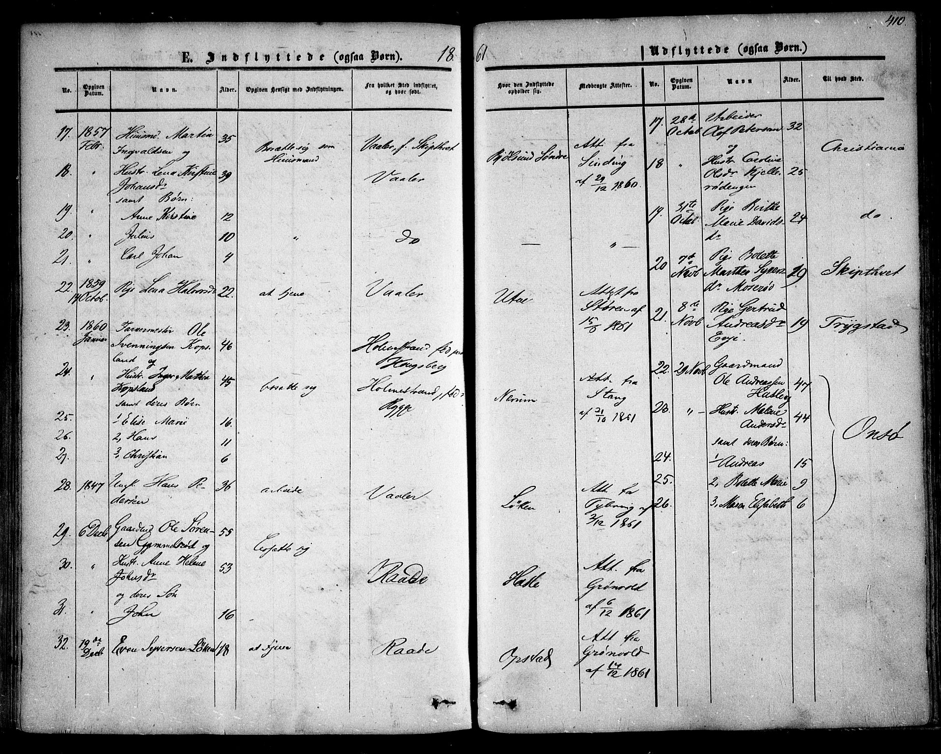 Rygge prestekontor Kirkebøker, SAO/A-10084b/F/Fa/L0005: Parish register (official) no. 5, 1852-1871, p. 410