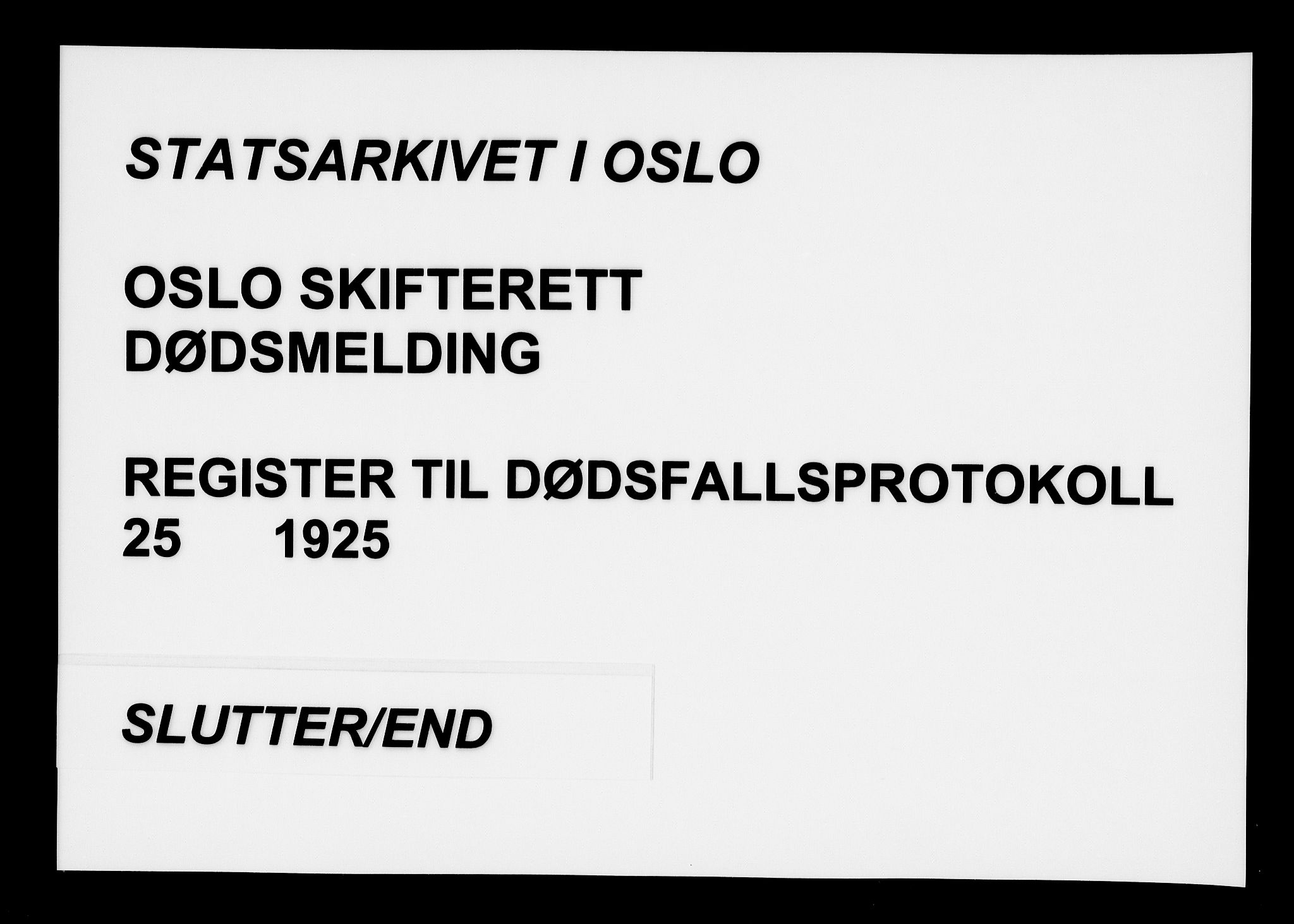 Oslo skifterett, AV/SAO-A-10383/F/Fa/Faa/L0025: Navneregister, 1925