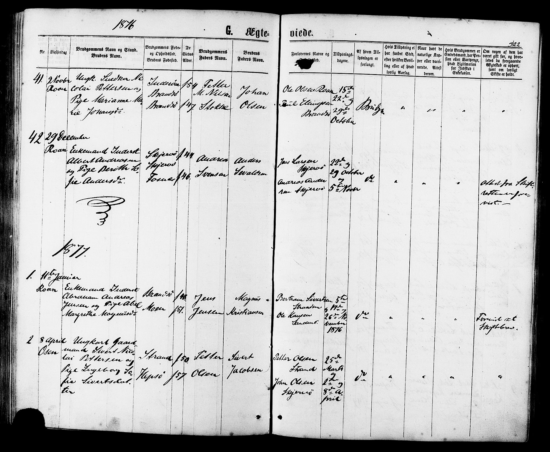 Ministerialprotokoller, klokkerbøker og fødselsregistre - Sør-Trøndelag, SAT/A-1456/657/L0706: Parish register (official) no. 657A07, 1867-1878, p. 322
