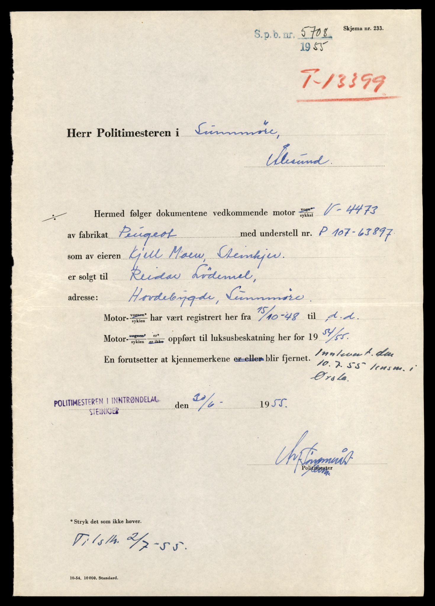 Møre og Romsdal vegkontor - Ålesund trafikkstasjon, AV/SAT-A-4099/F/Fe/L0039: Registreringskort for kjøretøy T 13361 - T 13530, 1927-1998, p. 651