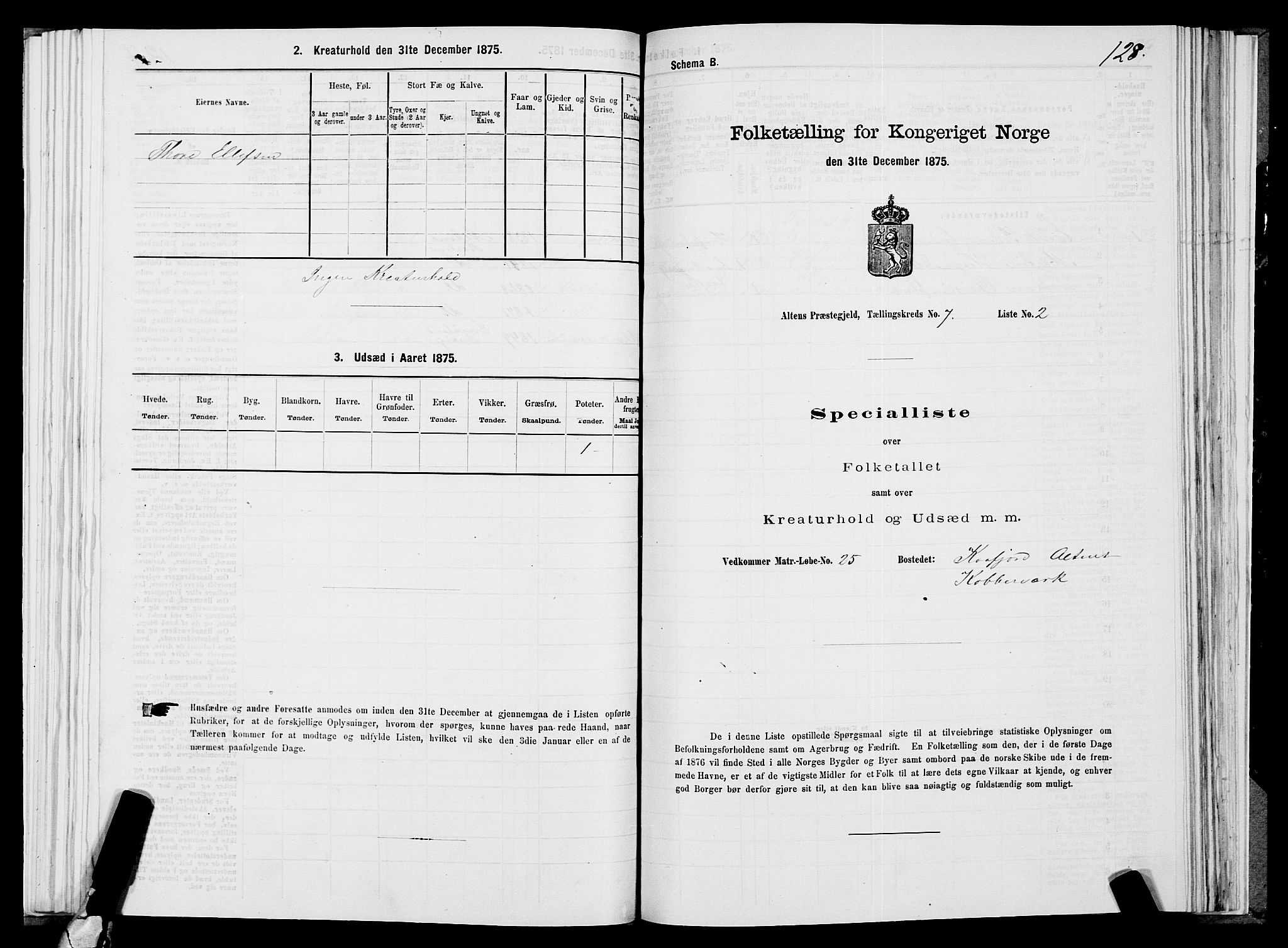 SATØ, 1875 census for 2012P Alta, 1875, p. 3128