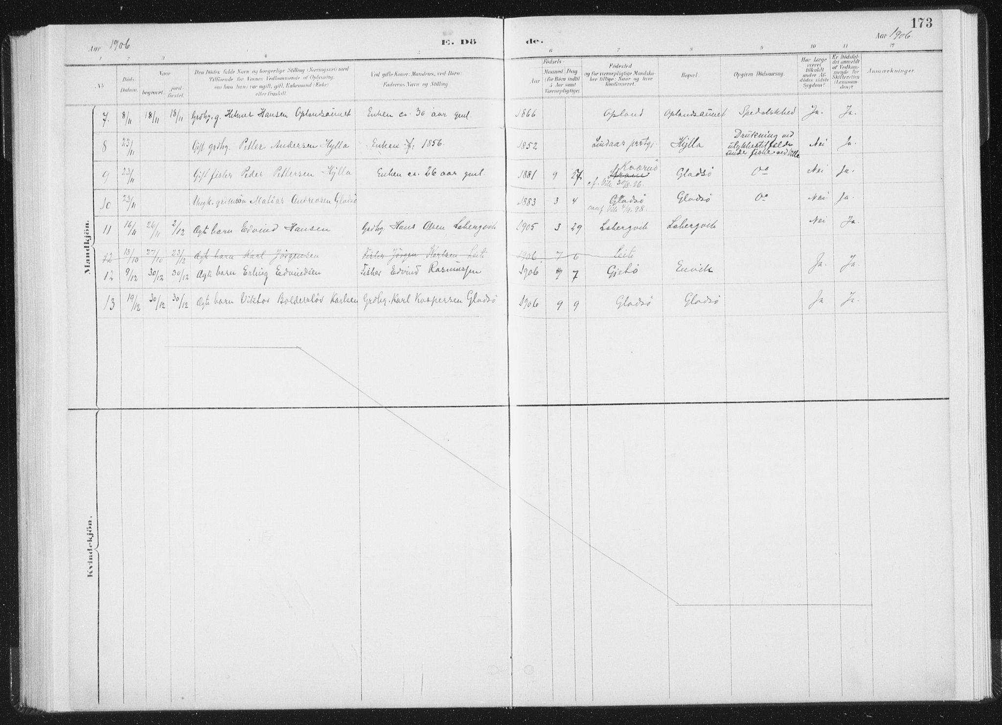 Ministerialprotokoller, klokkerbøker og fødselsregistre - Nord-Trøndelag, SAT/A-1458/771/L0597: Parish register (official) no. 771A04, 1885-1910, p. 173