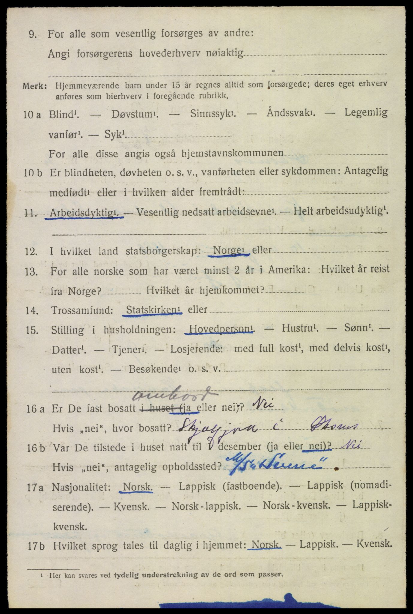 SAT, 1920 census for Øksnes, 1920, p. 2383
