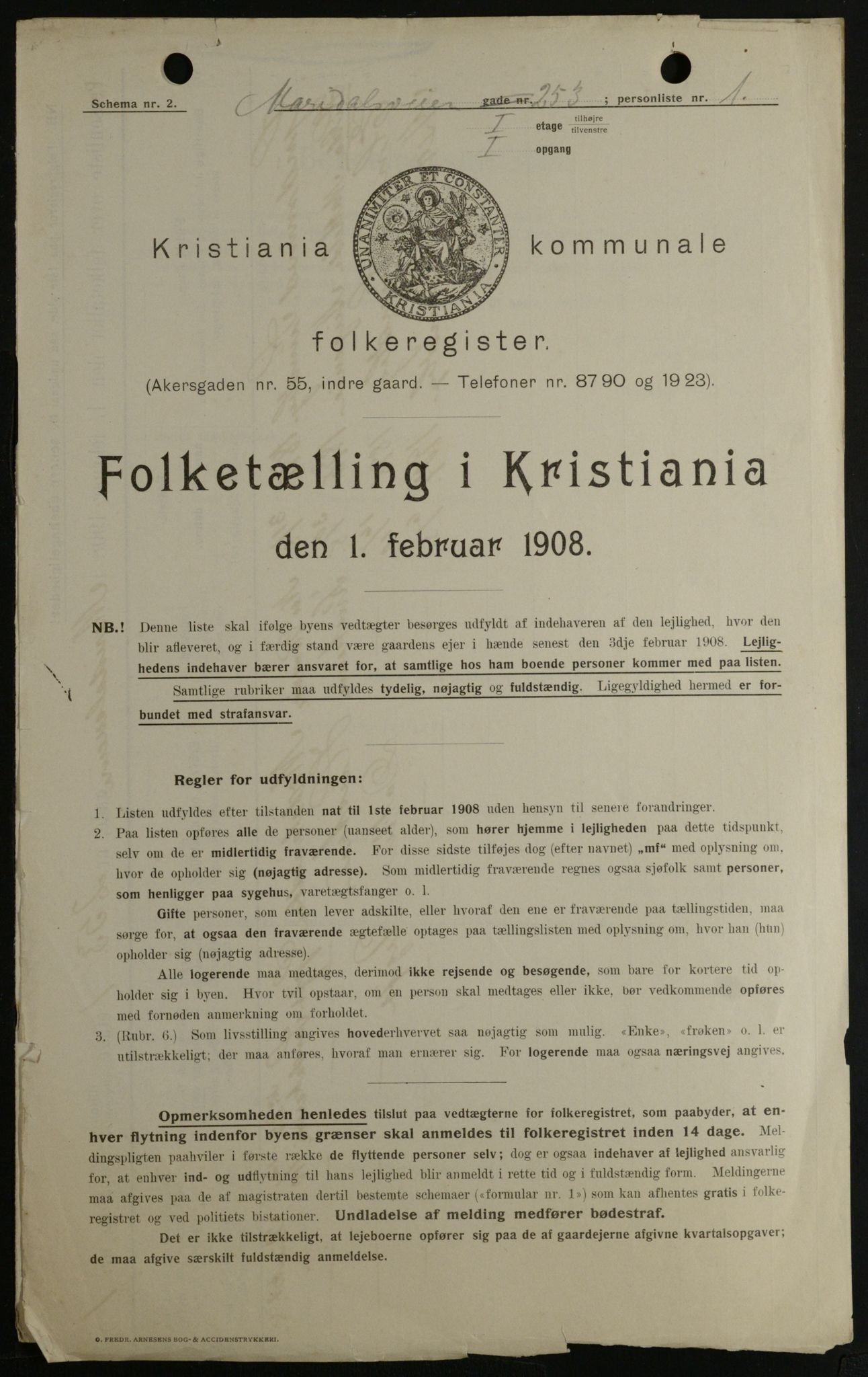 OBA, Municipal Census 1908 for Kristiania, 1908, p. 56321