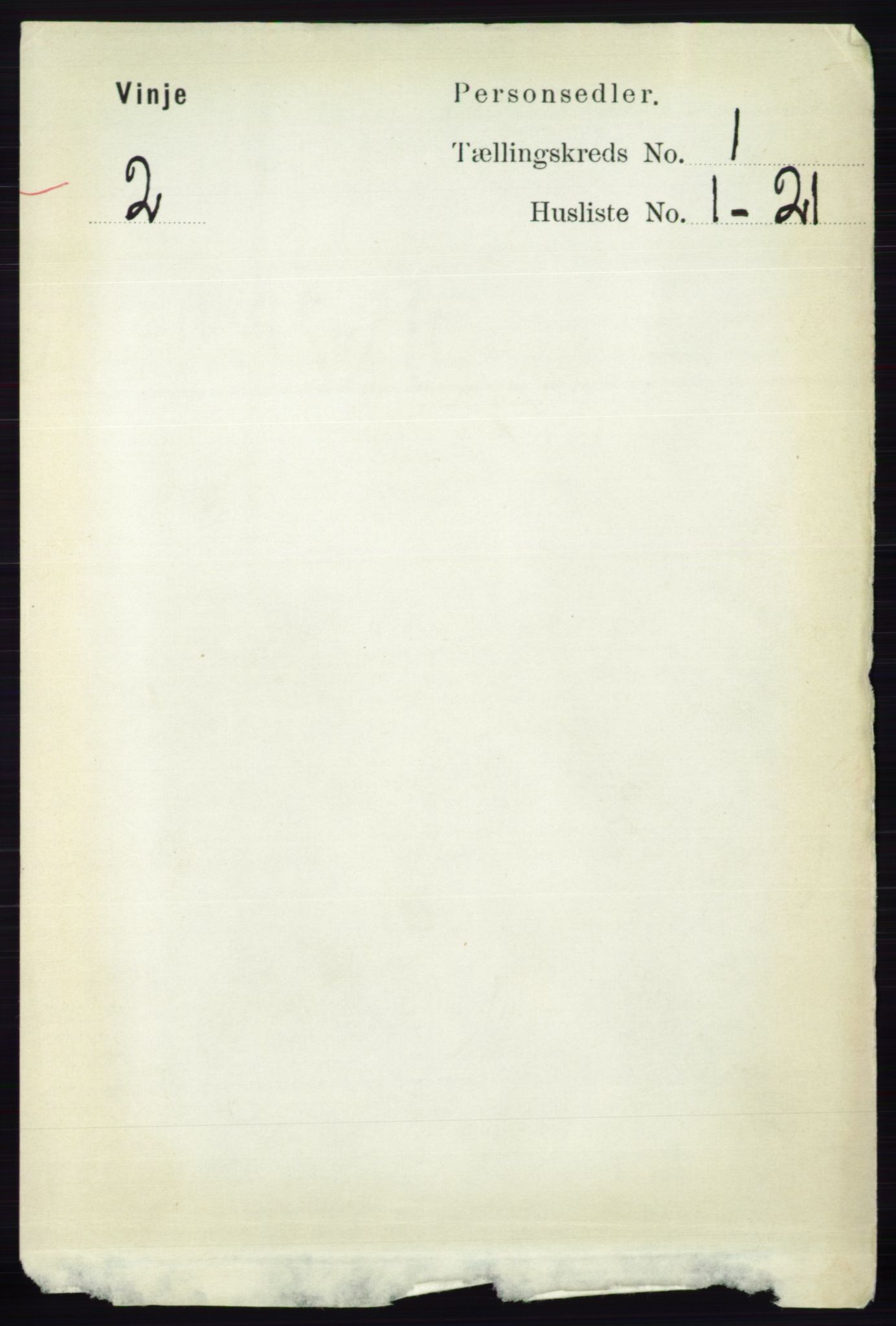RA, 1891 census for 0834 Vinje, 1891, p. 60