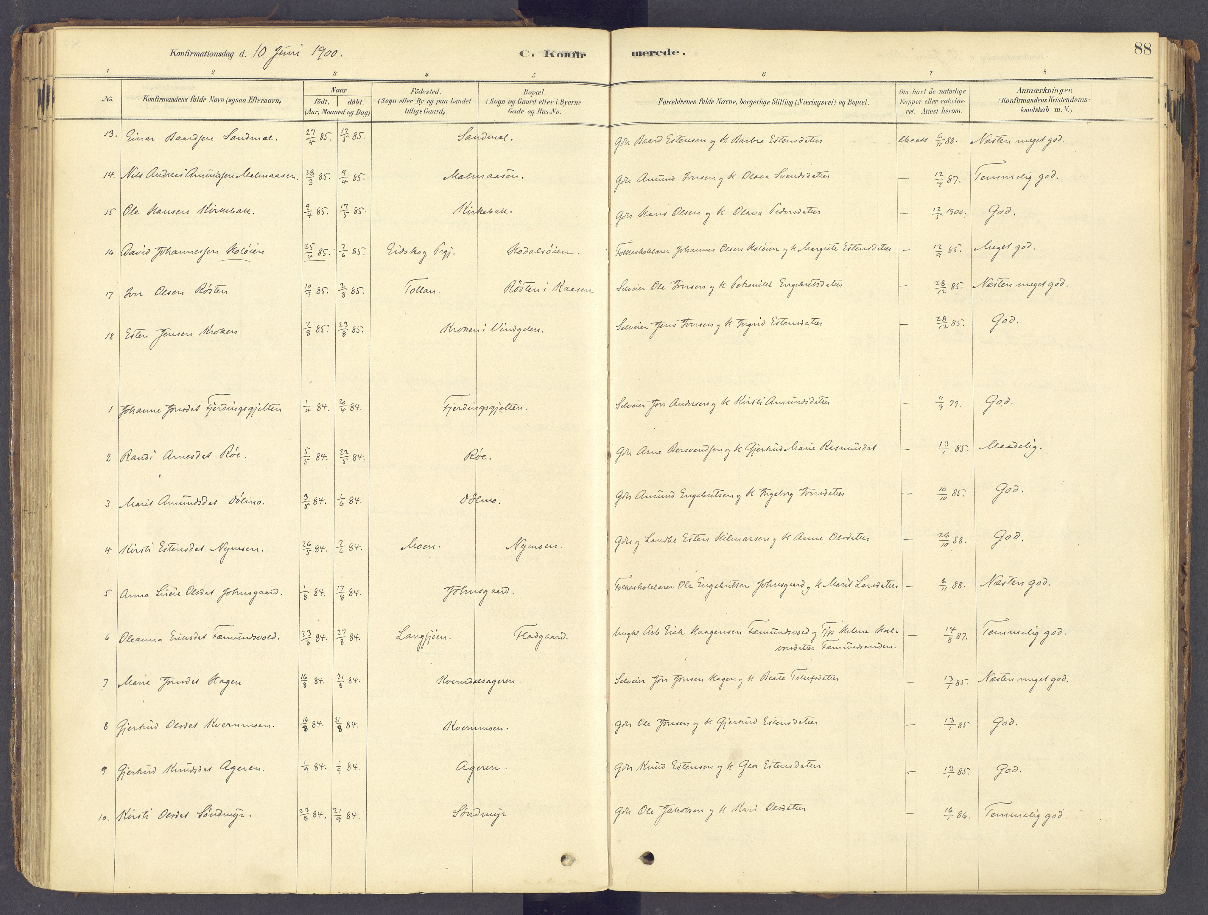 Tolga prestekontor, AV/SAH-PREST-062/K/L0011: Parish register (official) no. 11, 1877-1920, p. 88