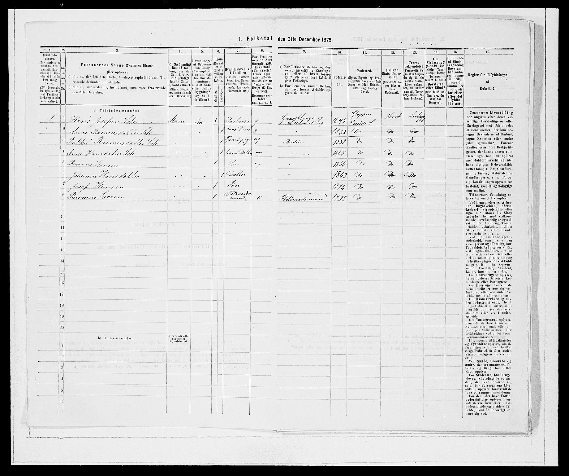 SAB, 1875 Census for 1445P Gloppen, 1875, p. 771