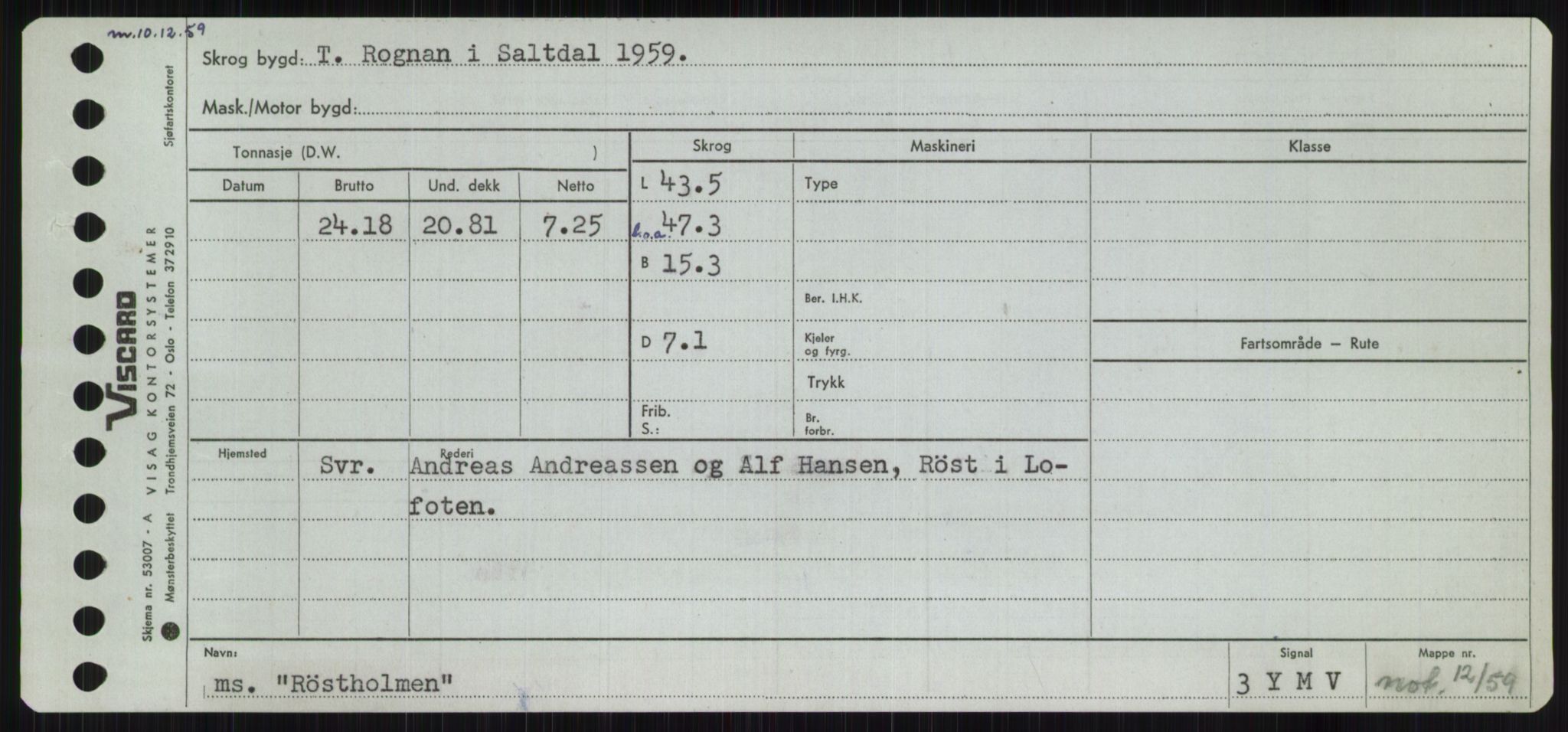 Sjøfartsdirektoratet med forløpere, Skipsmålingen, AV/RA-S-1627/H/Ha/L0004/0002: Fartøy, Mas-R / Fartøy, Odin-R, p. 993