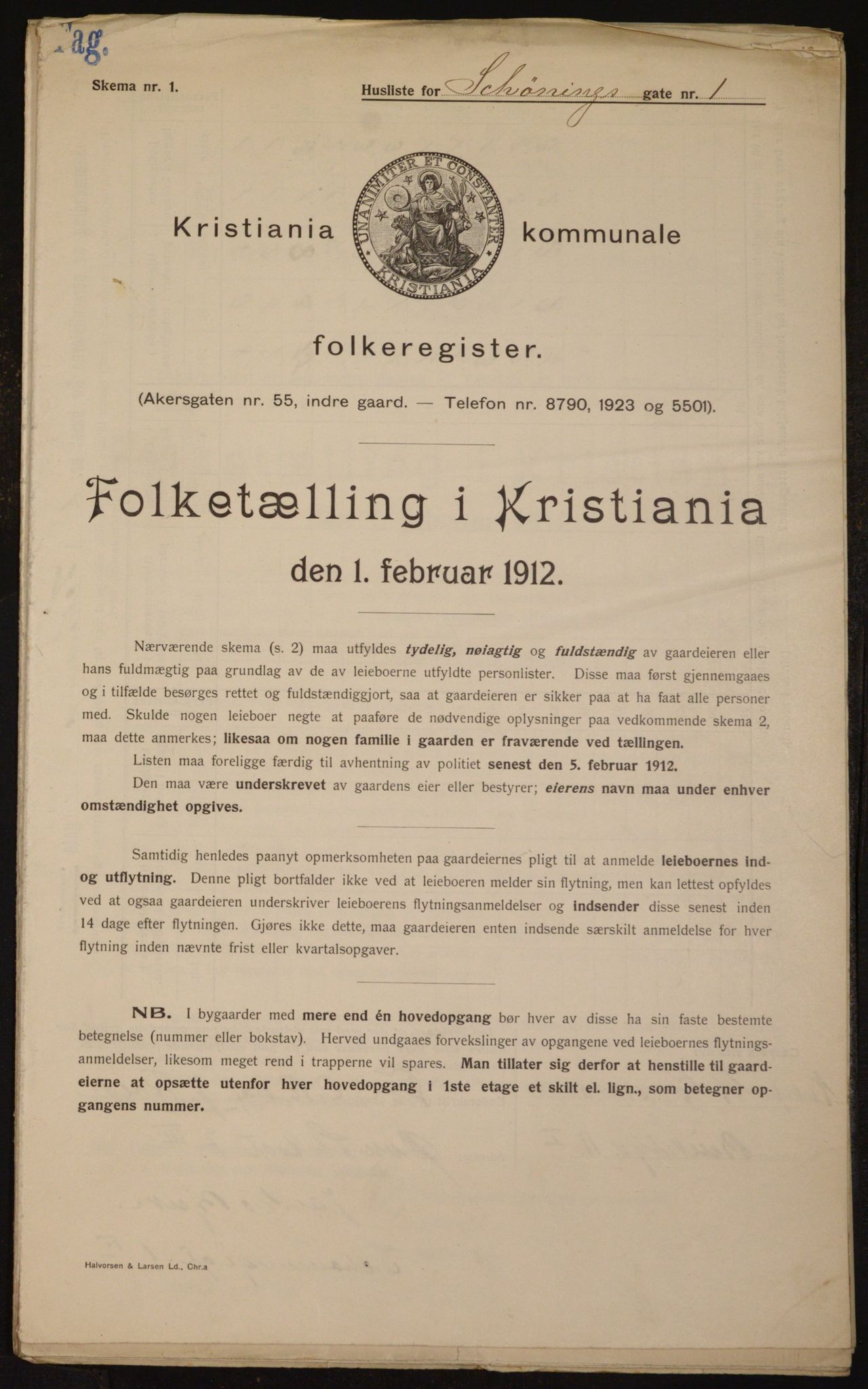 OBA, Municipal Census 1912 for Kristiania, 1912, p. 93541