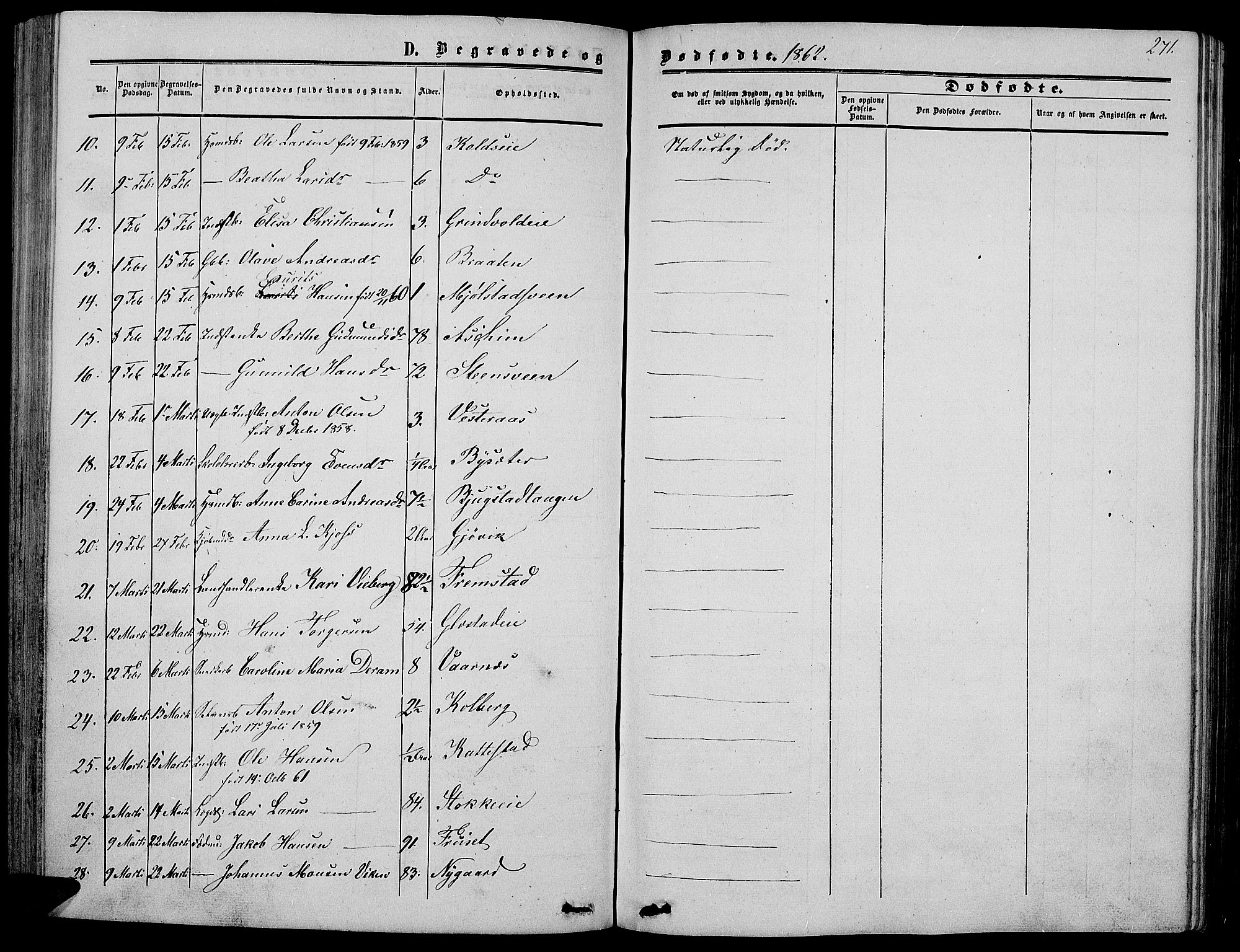 Vardal prestekontor, SAH/PREST-100/H/Ha/Hab/L0005: Parish register (copy) no. 5, 1854-1868, p. 271