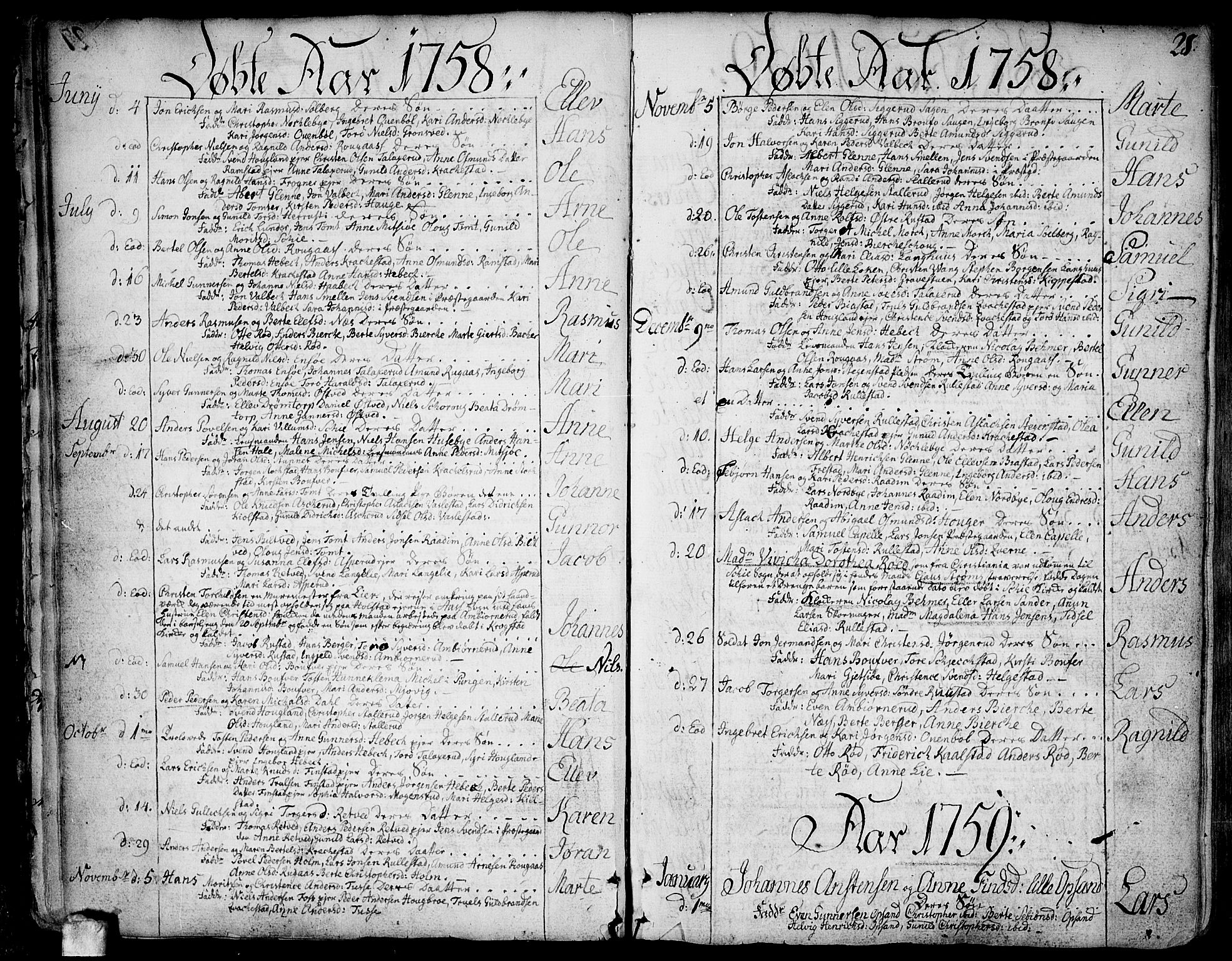 Kråkstad prestekontor Kirkebøker, SAO/A-10125a/F/Fa/L0001: Parish register (official) no. I 1, 1736-1785, p. 28