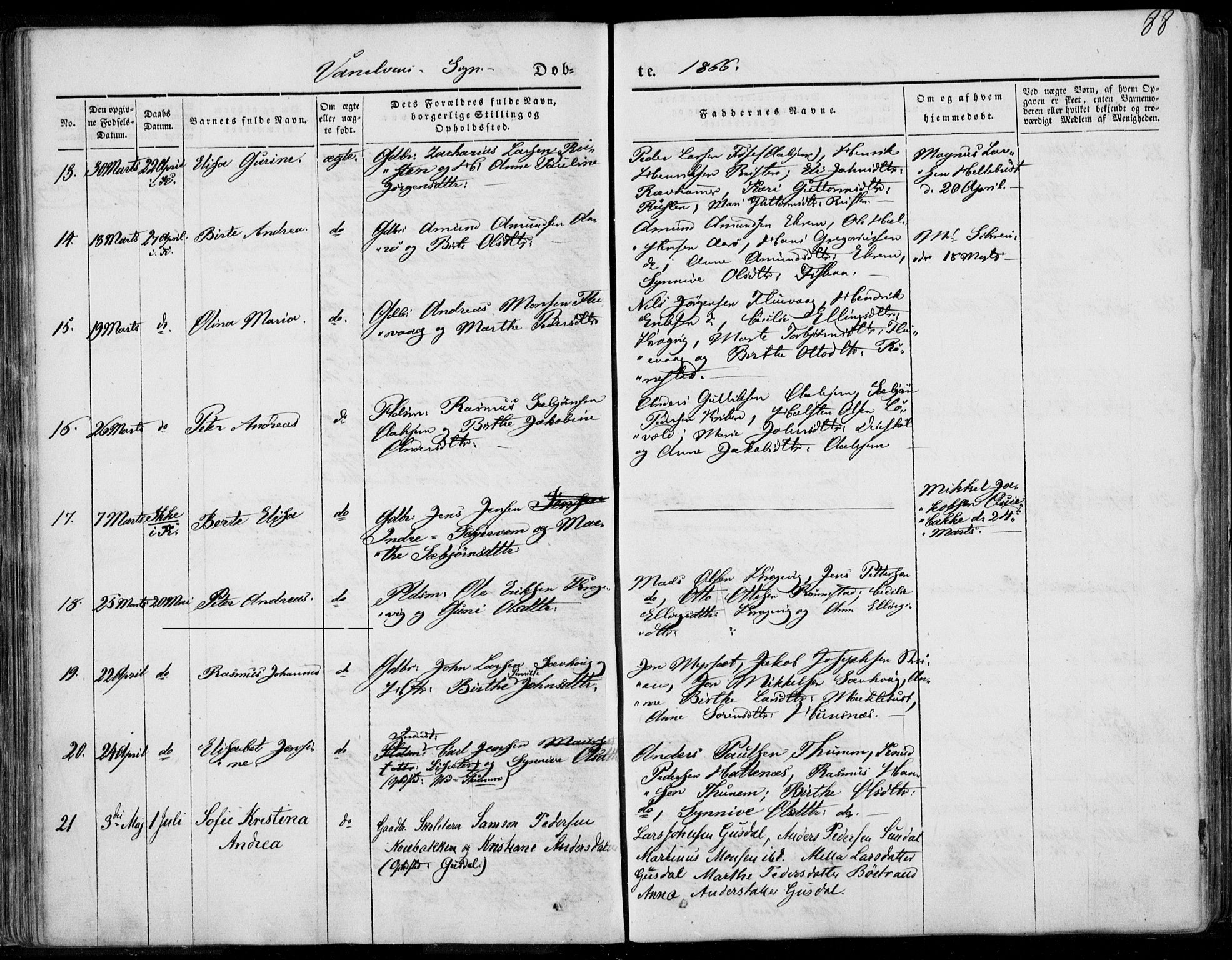 Ministerialprotokoller, klokkerbøker og fødselsregistre - Møre og Romsdal, AV/SAT-A-1454/501/L0006: Parish register (official) no. 501A06, 1844-1868, p. 88
