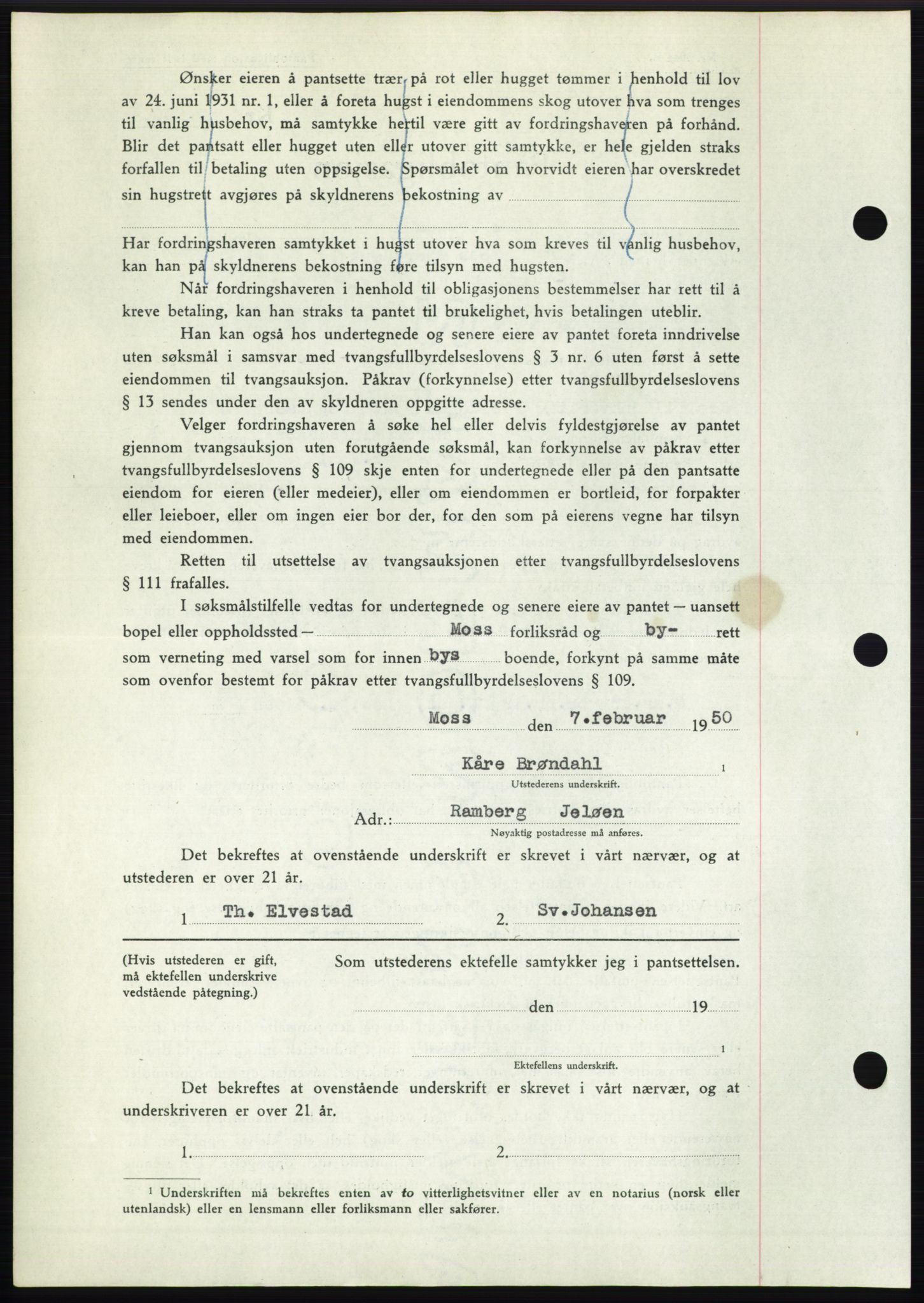 Moss sorenskriveri, AV/SAO-A-10168: Mortgage book no. B23, 1949-1950, Diary no: : 582/1950