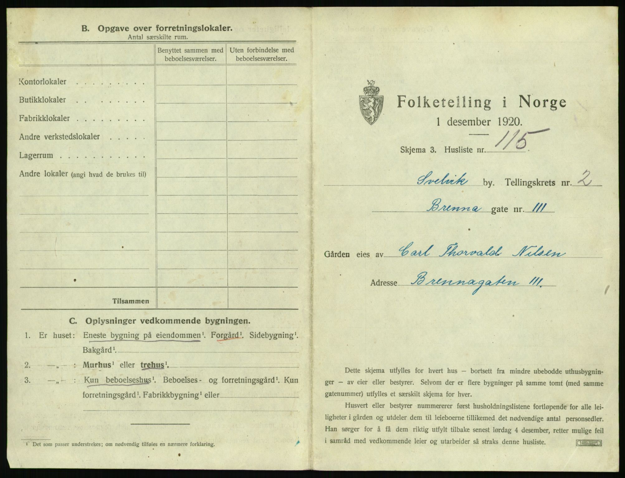 SAKO, 1920 census for Svelvik, 1920, p. 507