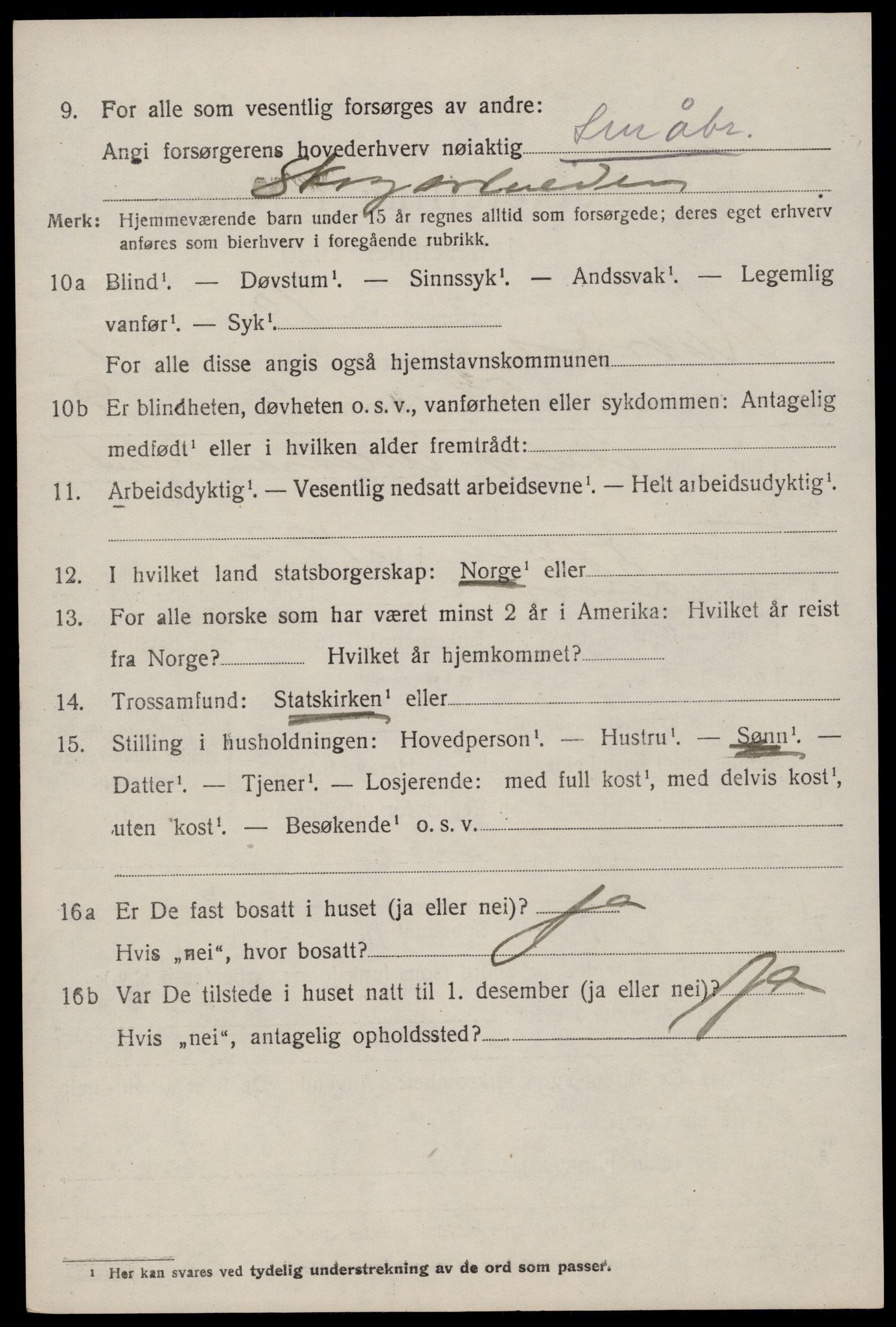 SAKO, 1920 census for Lårdal, 1920, p. 1188