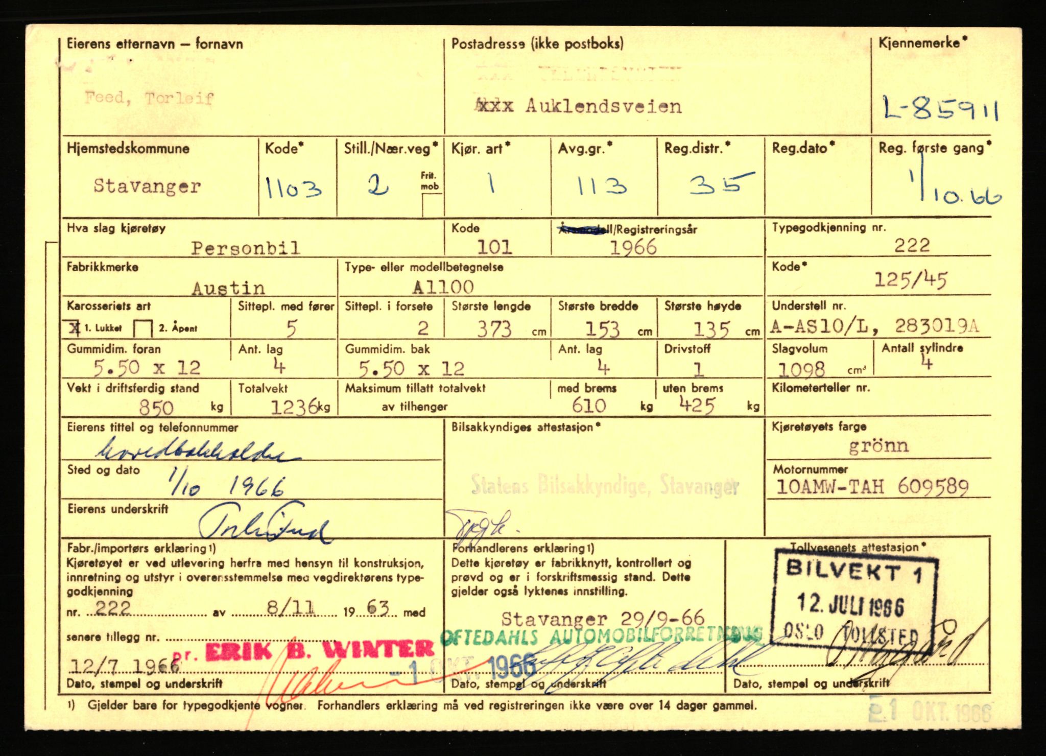 Stavanger trafikkstasjon, AV/SAST-A-101942/0/F/L0073: L-84100 - L-86499, 1930-1971, p. 1869