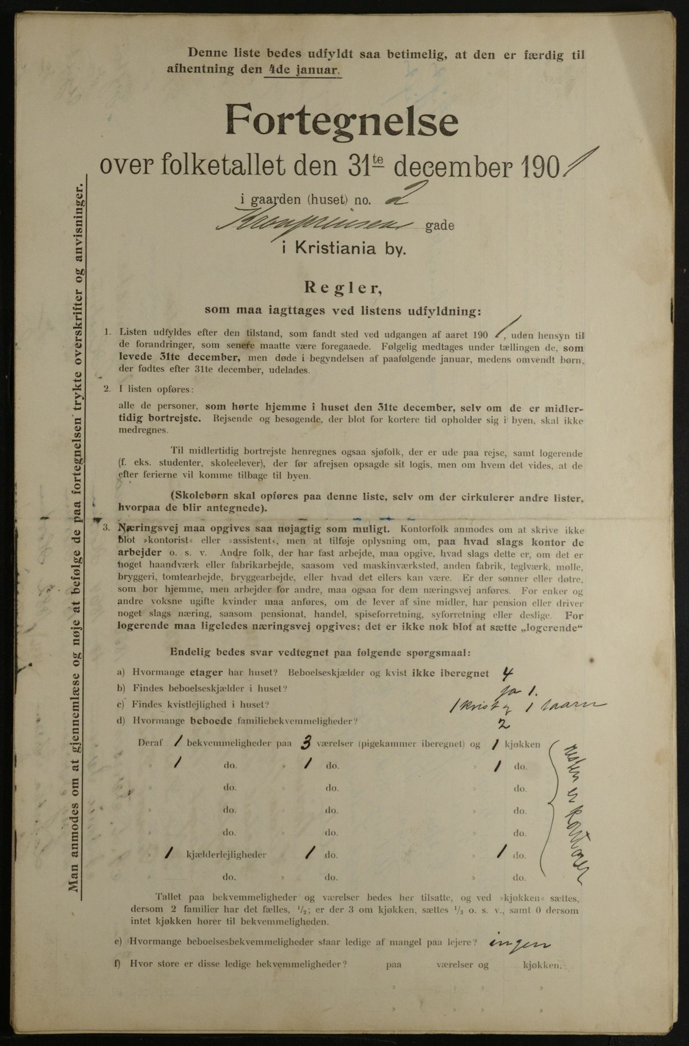 OBA, Municipal Census 1901 for Kristiania, 1901, p. 8389