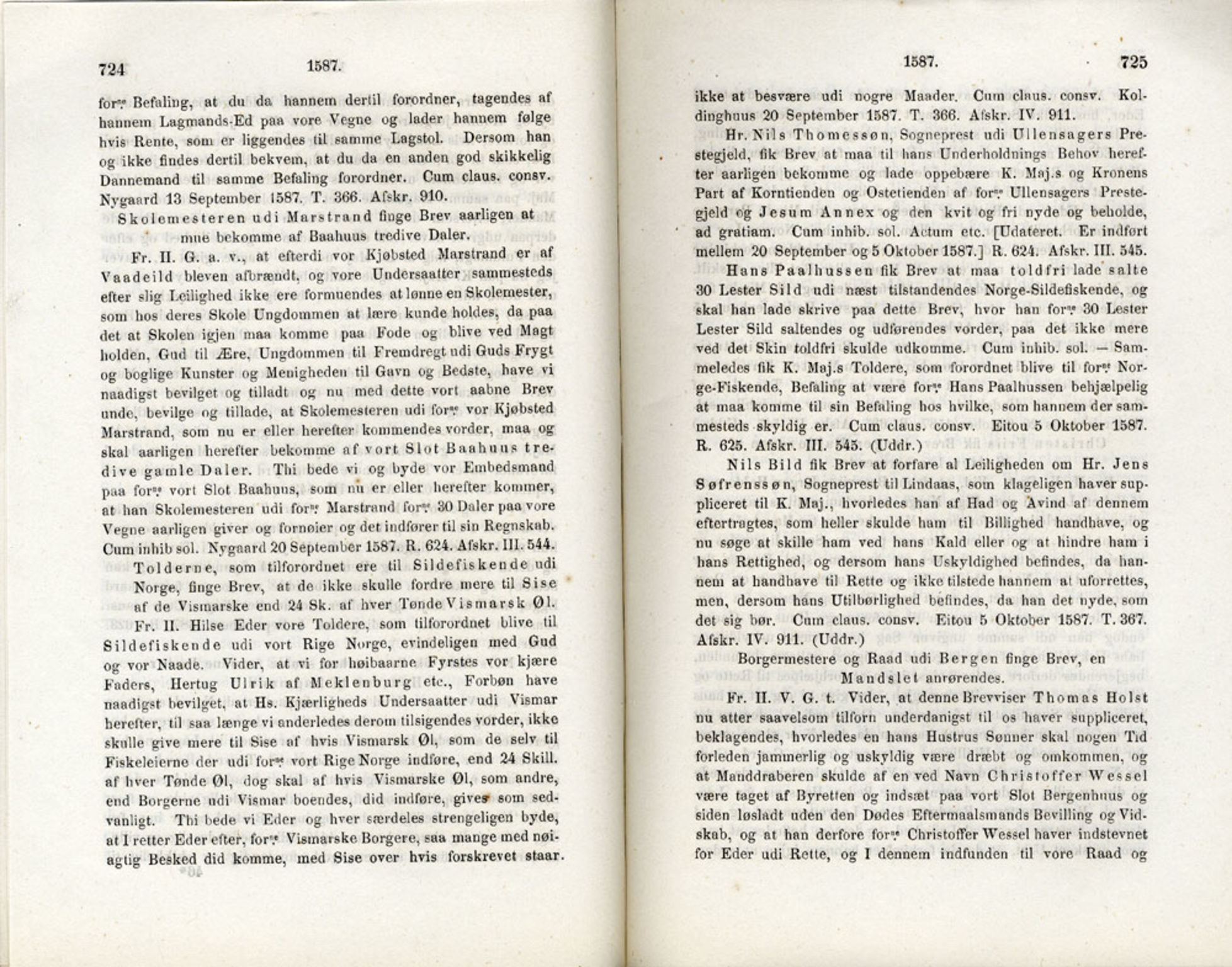 Publikasjoner utgitt av Det Norske Historiske Kildeskriftfond, PUBL/-/-/-: Norske Rigs-Registranter, bind 2, 1572-1588, p. 724-725