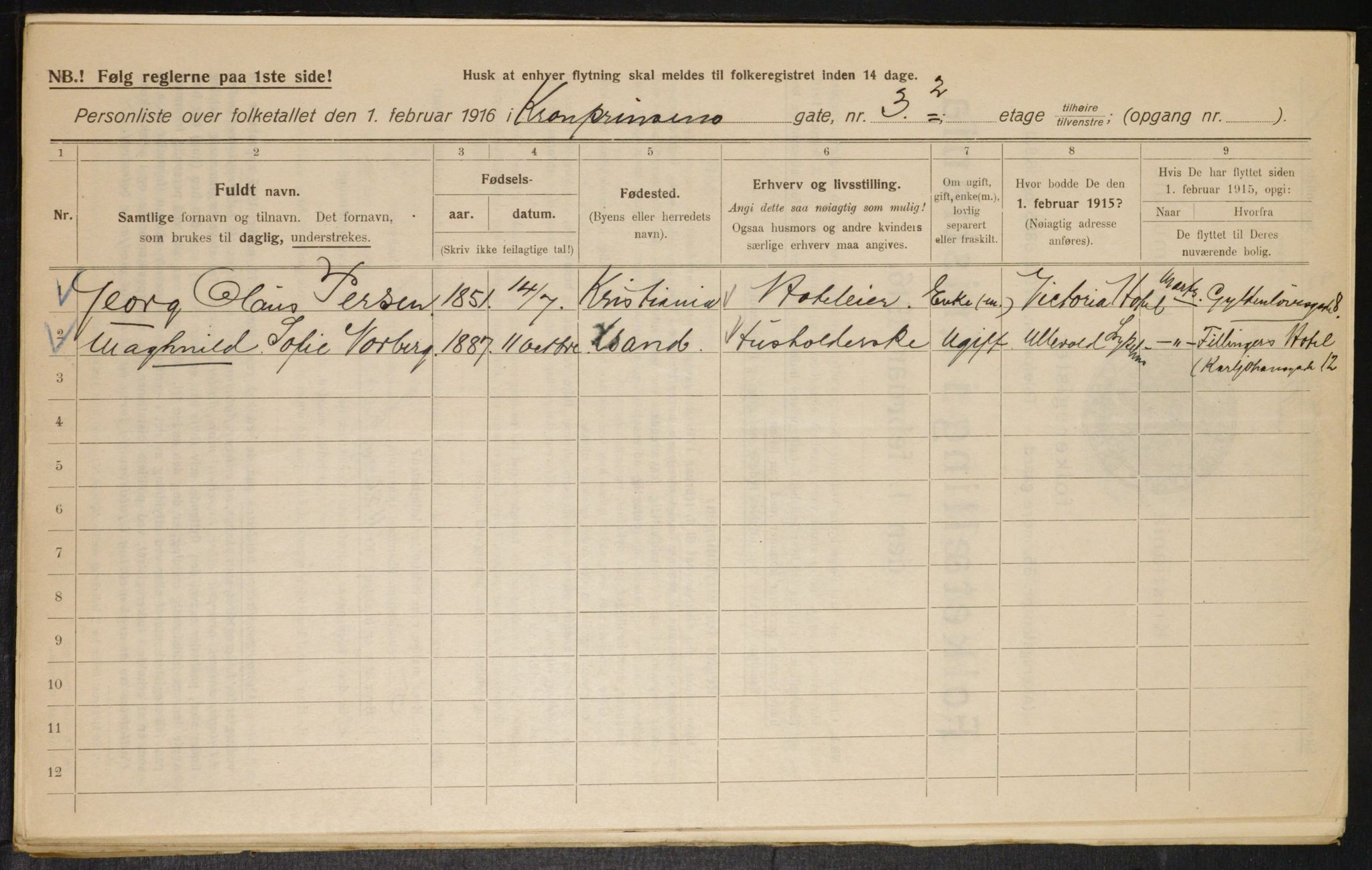 OBA, Municipal Census 1916 for Kristiania, 1916, p. 55711