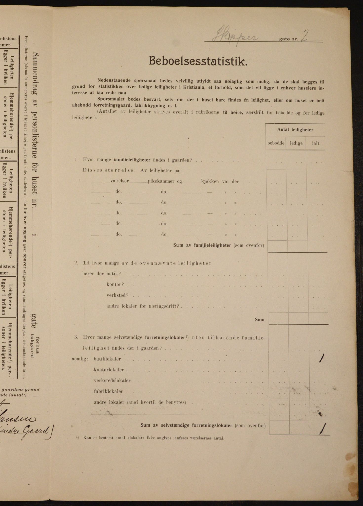 OBA, Municipal Census 1910 for Kristiania, 1910, p. 91042