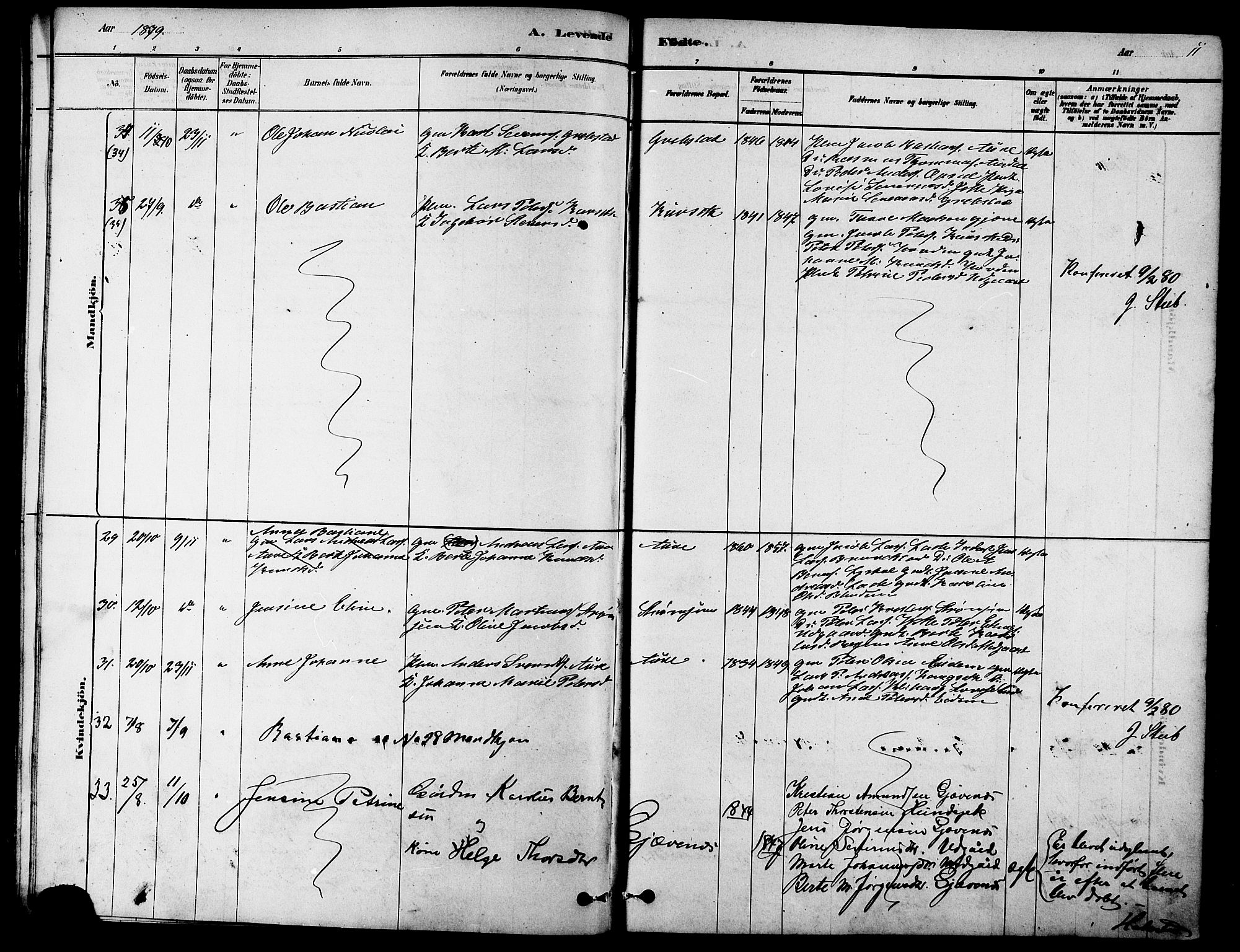 Ministerialprotokoller, klokkerbøker og fødselsregistre - Møre og Romsdal, SAT/A-1454/523/L0339: Parish register (copy) no. 523C02, 1878-1891, p. 11