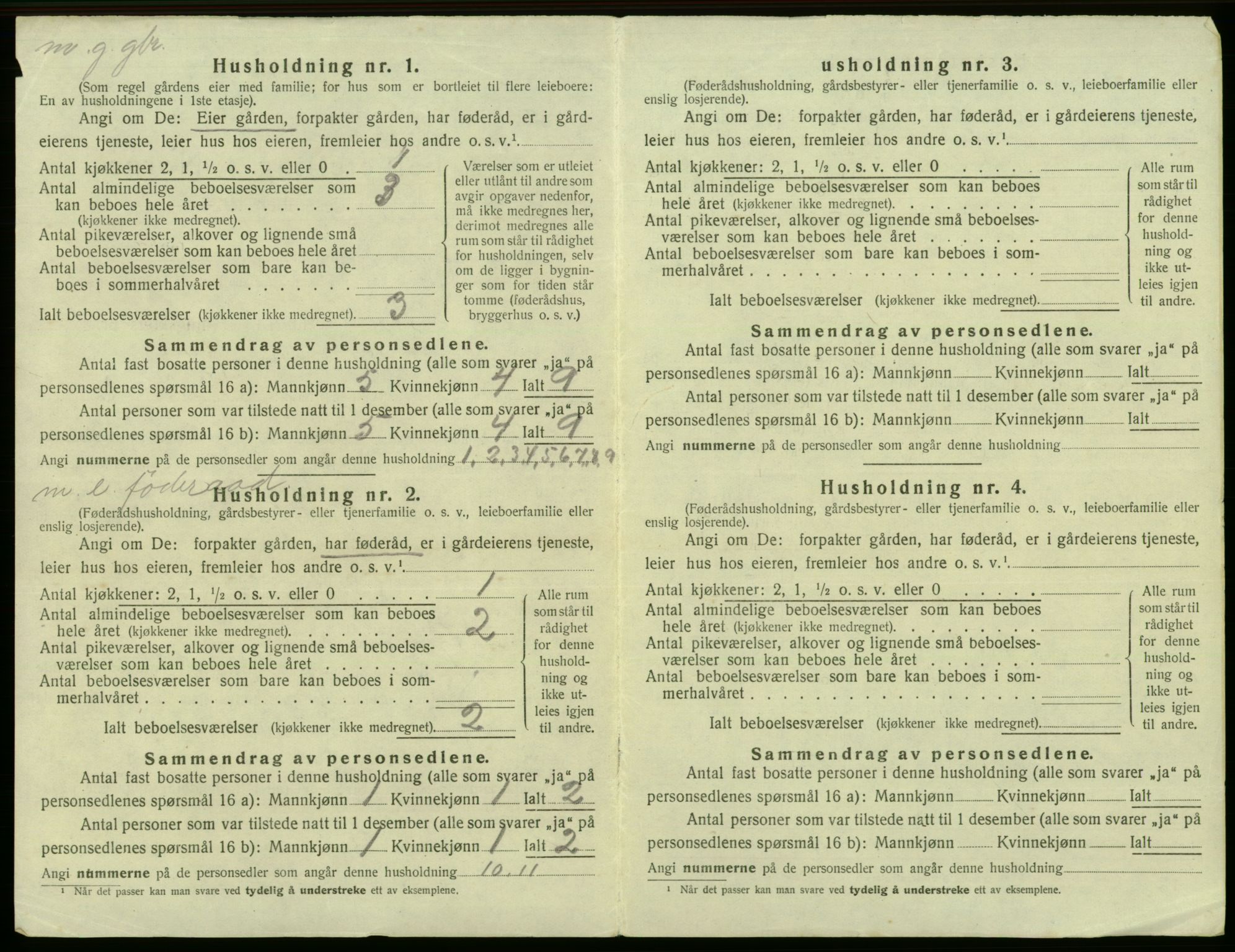 SAB, 1920 census for Fana, 1920, p. 191