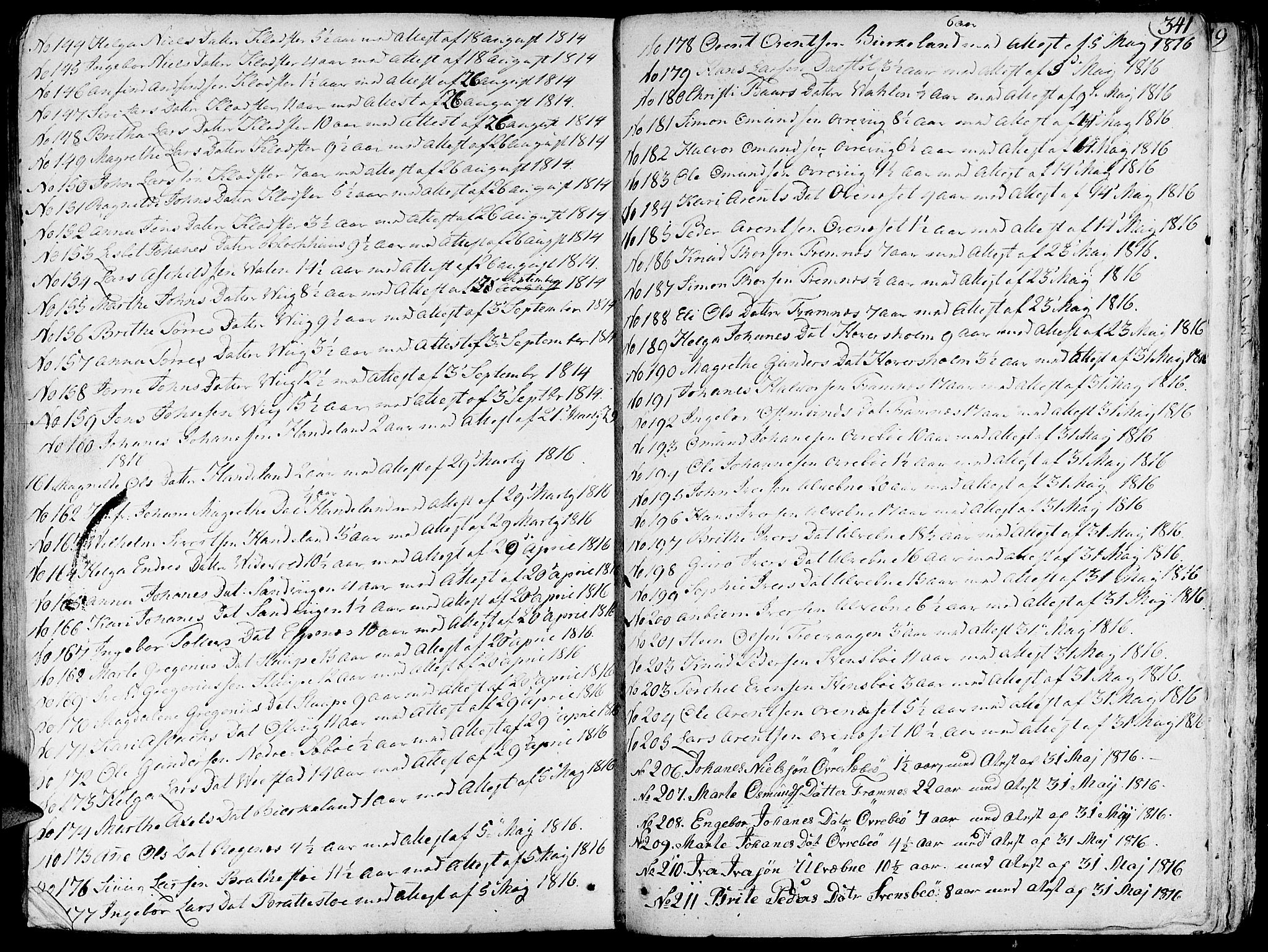 Fjelberg sokneprestembete, SAB/A-75201/H/Haa: Parish register (official) no. A 3, 1788-1815, p. 341