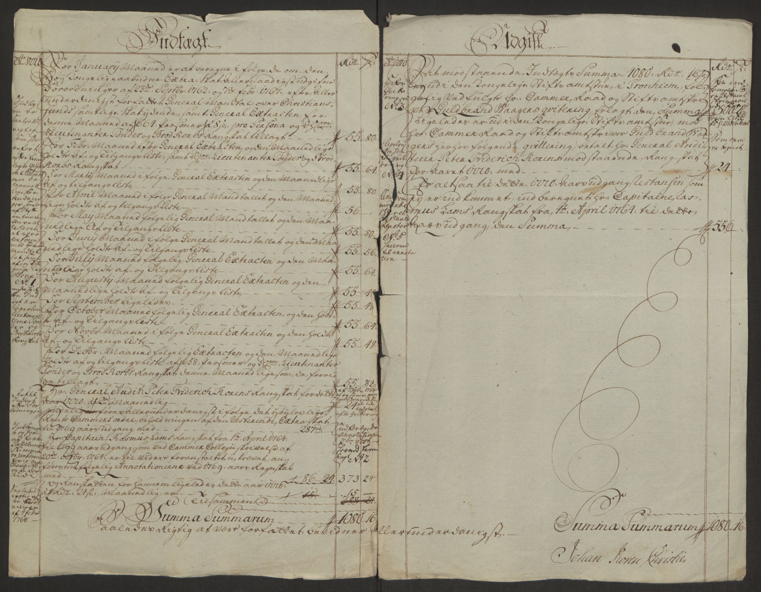 Rentekammeret inntil 1814, Reviderte regnskaper, Byregnskaper, AV/RA-EA-4066/R/Rr/L0495/0004: [R1] Kontribusjonsregnskap / Ekstraskatt, 1762-1772, p. 226