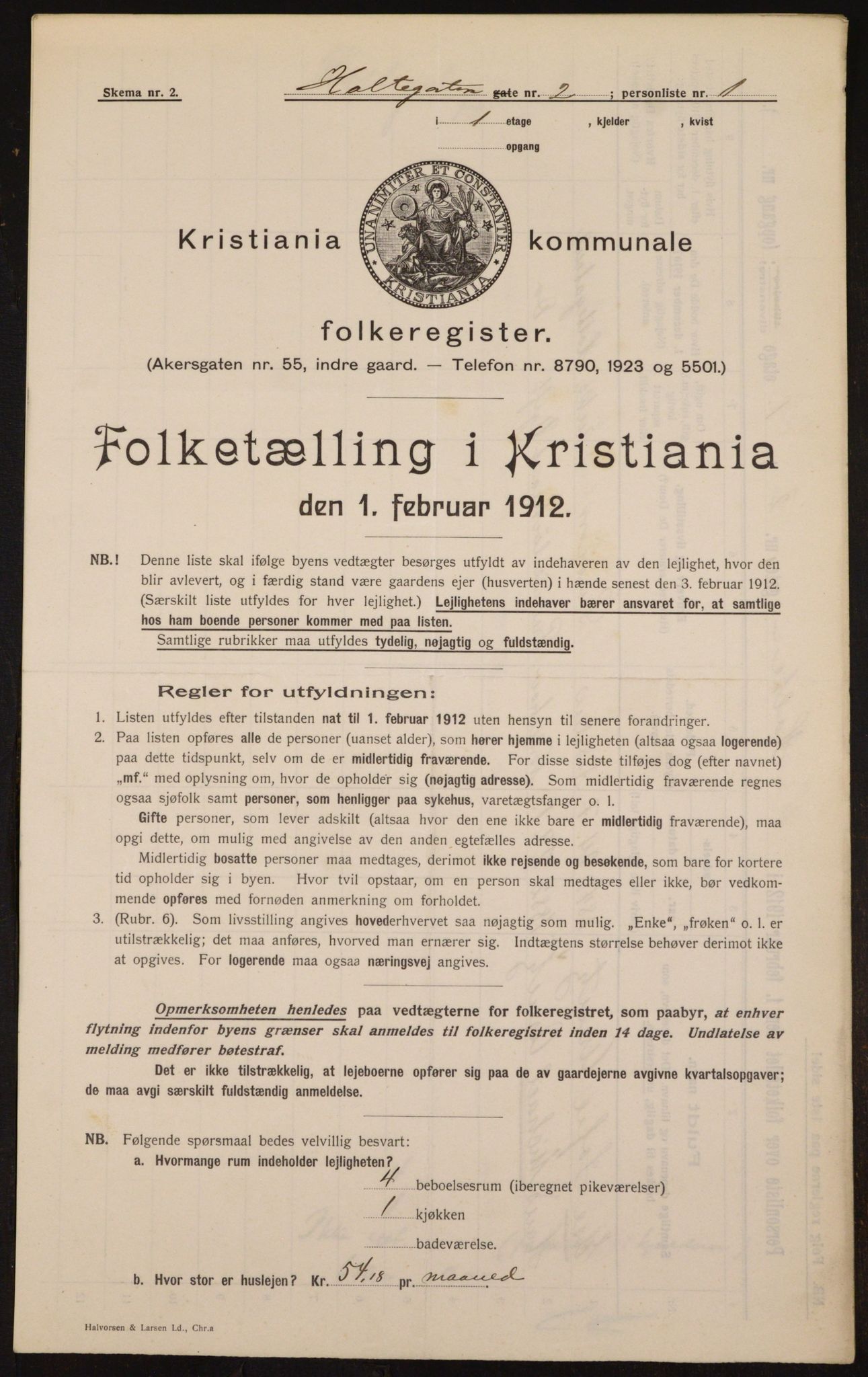 OBA, Municipal Census 1912 for Kristiania, 1912, p. 41516