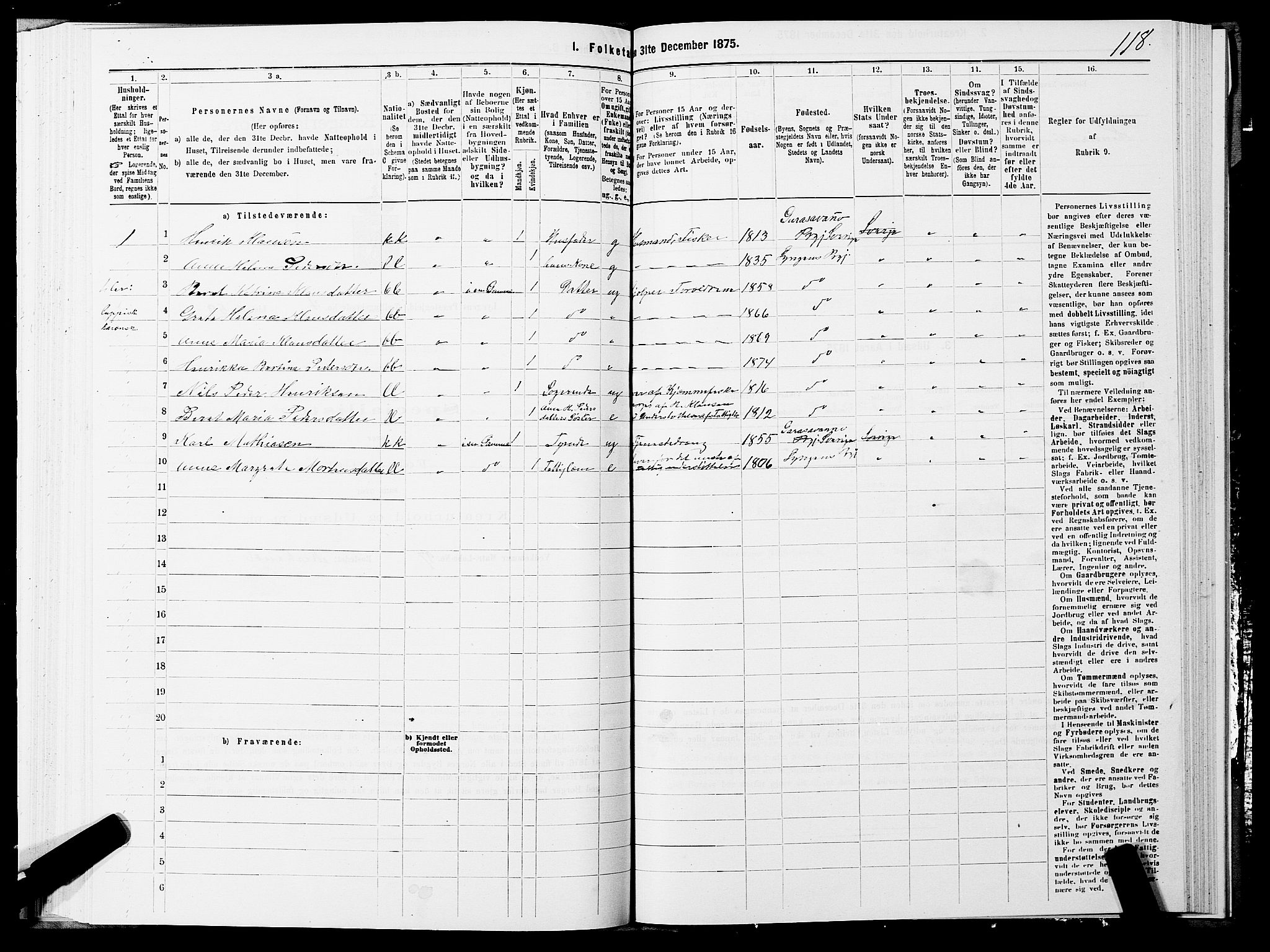 SATØ, 1875 census for 1938P Lyngen, 1875, p. 4118