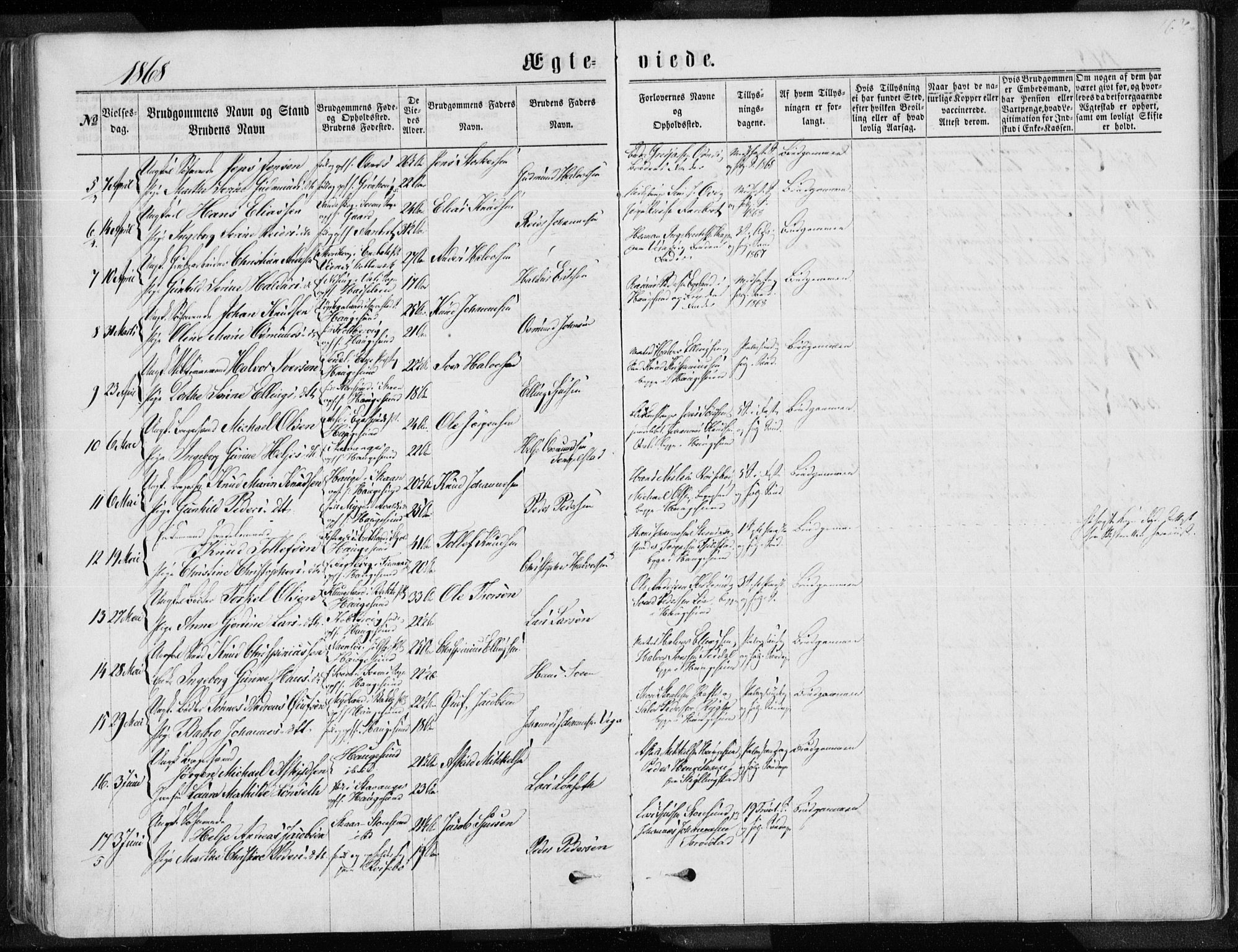 Torvastad sokneprestkontor, AV/SAST-A -101857/H/Ha/Haa/L0012: Parish register (official) no. A 12.1, 1867-1877, p. 167